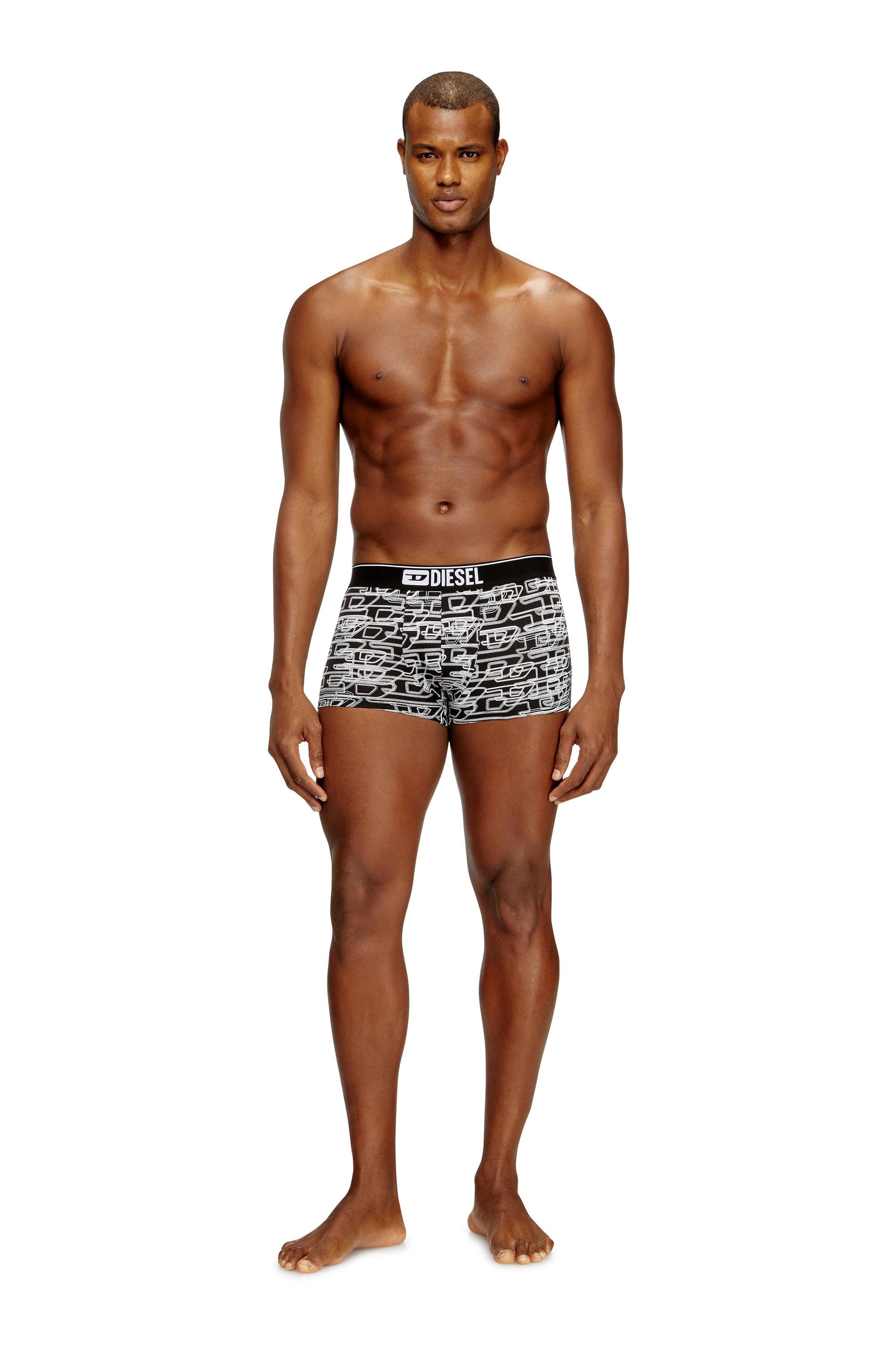 Diesel - DAMIEN-D-BOX-3PACK, Herren 3er-Pack Boxershorts aus Stretch-Baumwolle mit Logo in Schwarz/Weiss - 3