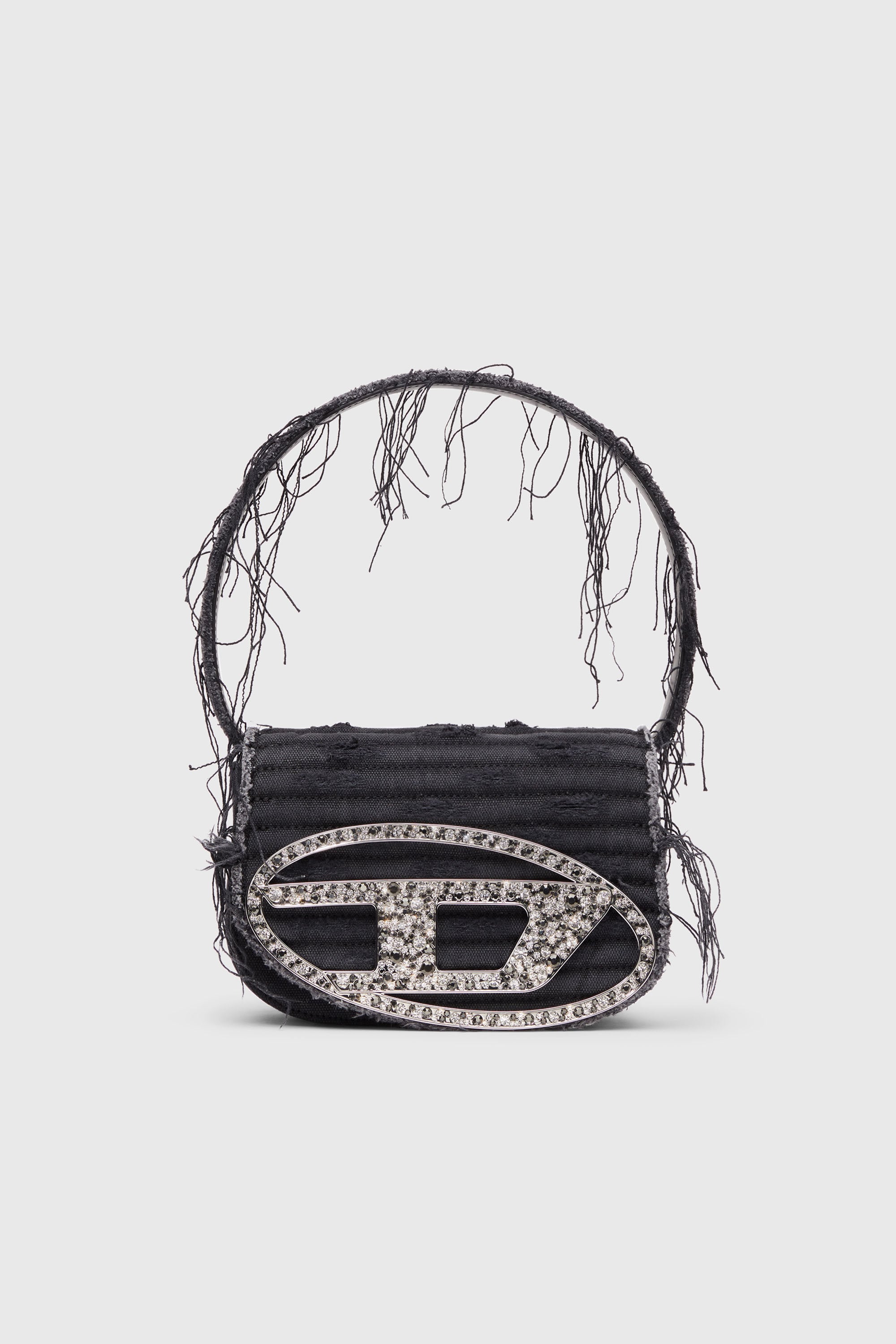 Diesel - 1DR, 1DR-Sac &agrave; bandouli&egrave;re embl&eacute;matique en toile et cuir Femme in Noir - 1