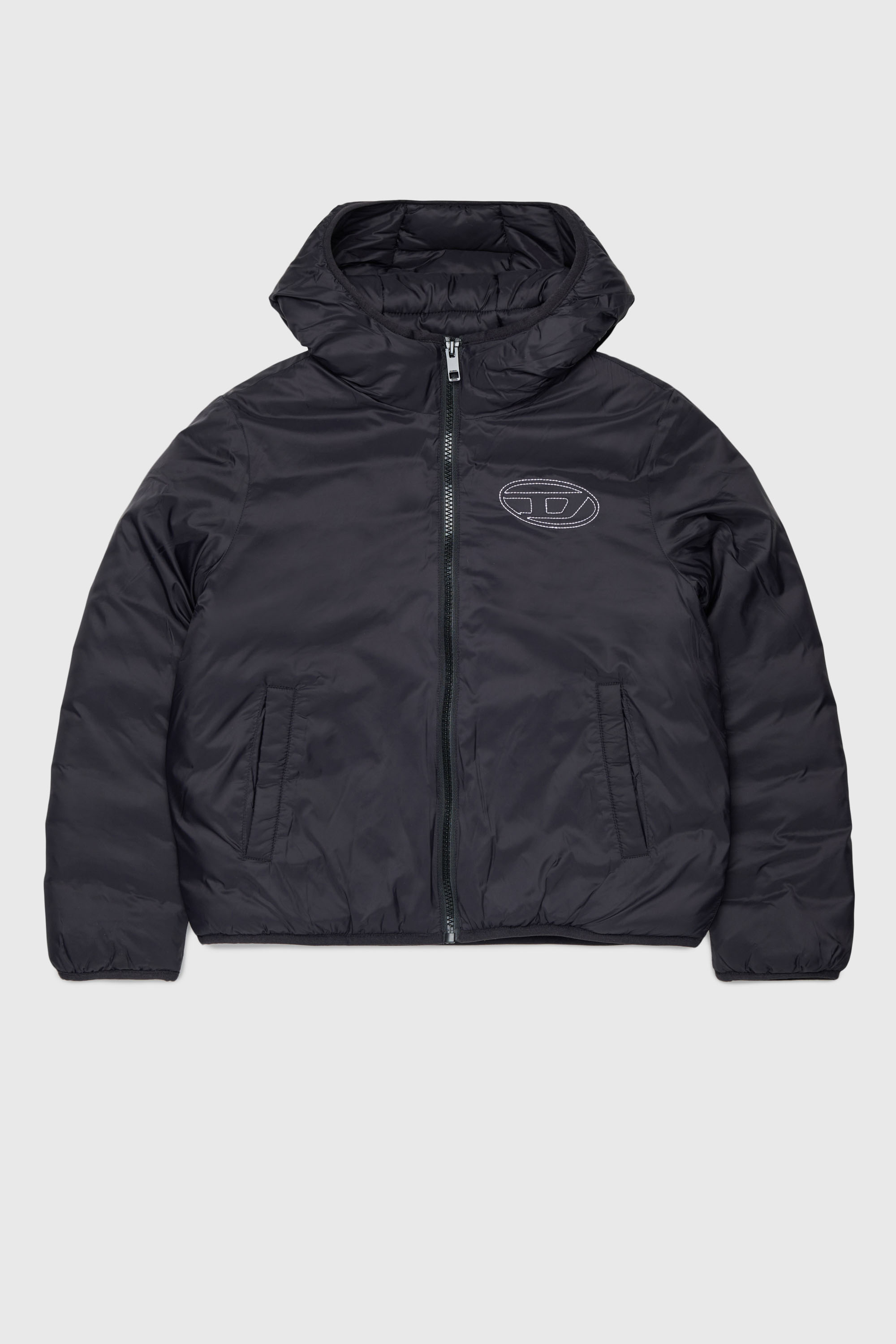 Diesel - JOSIPLS, Giacca con cappuccio in nylon imbottito Unisex in Nero - 1