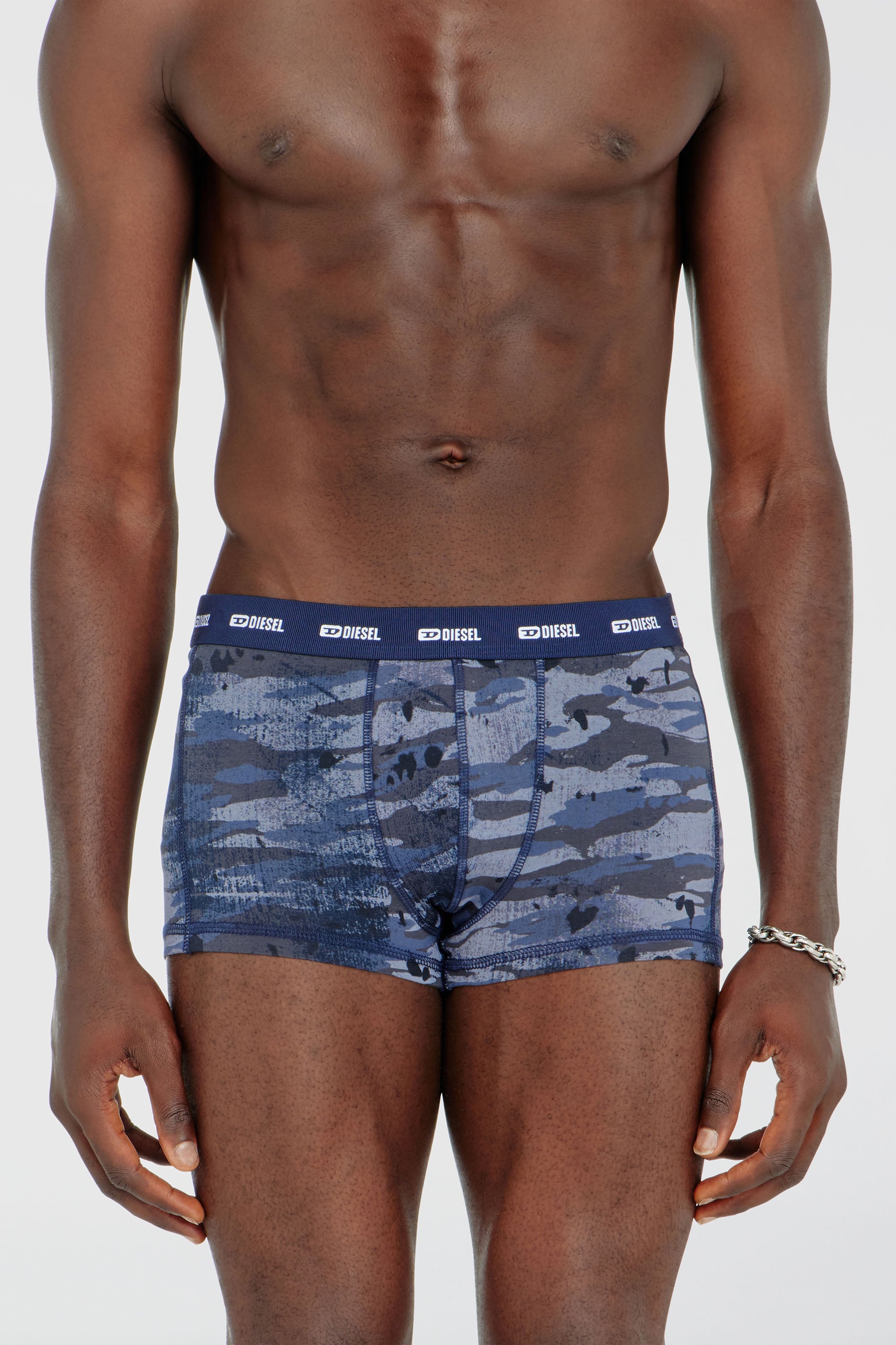 Diesel - DAMIEN-UTLT-3PACK, Set da tre boxer a tinta unita e camouflage Uomo in Blu - 2