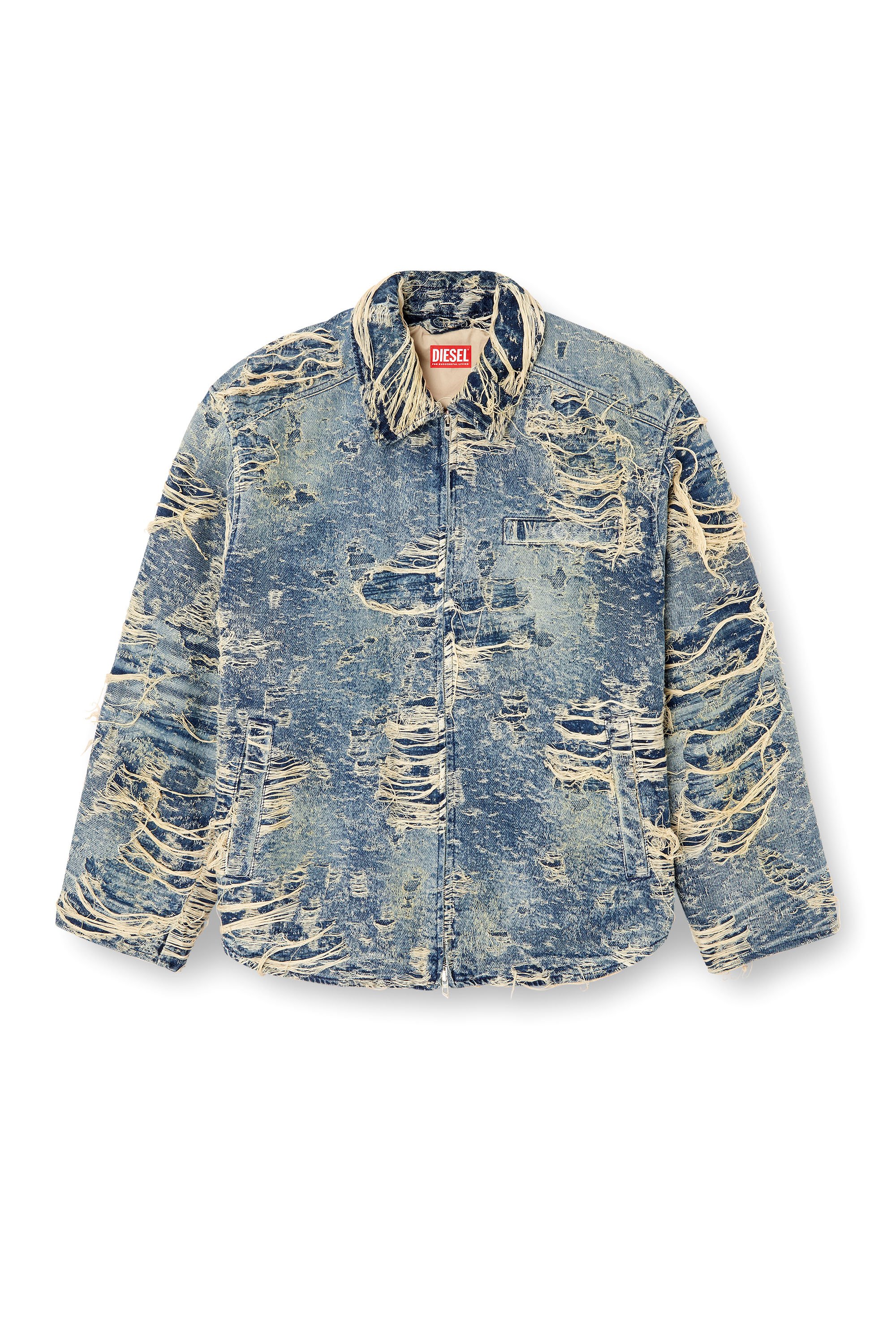 Diesel - D-IVAR-FSG1, Veste en denim à fils flottants Homme in Bleu - 3