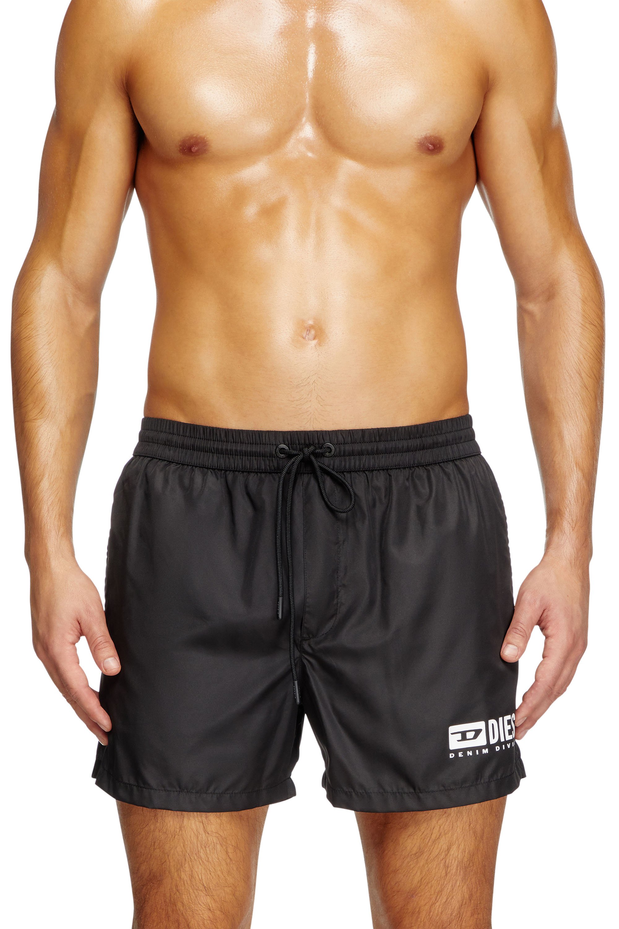 Diesel - KEN-37-D-BOX, Pantaloncini da mare con stampa logo Uomo in Nero - 2