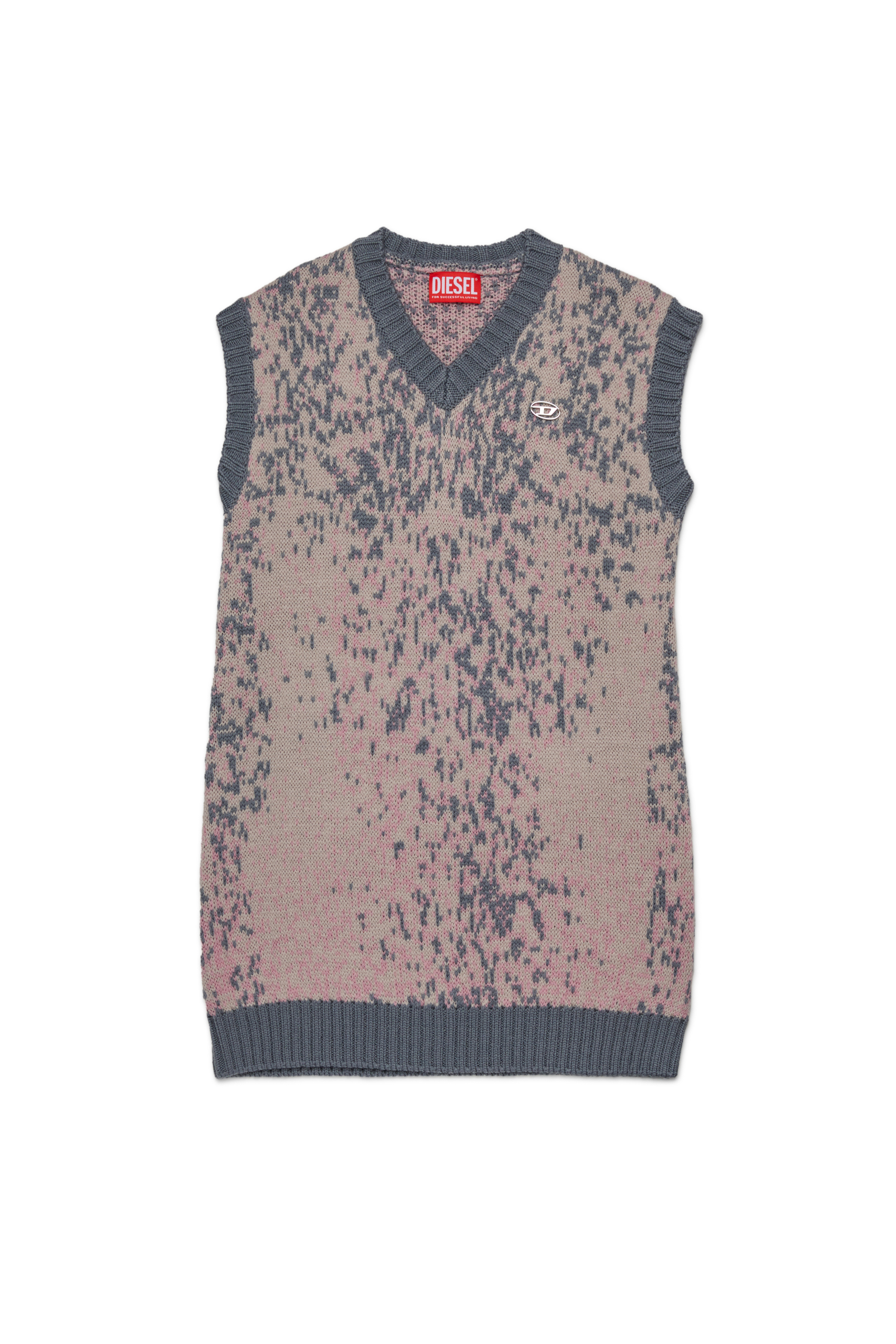 Diesel - DIAMA, Abito in lana con scollo a V Donna in Rosa - 1