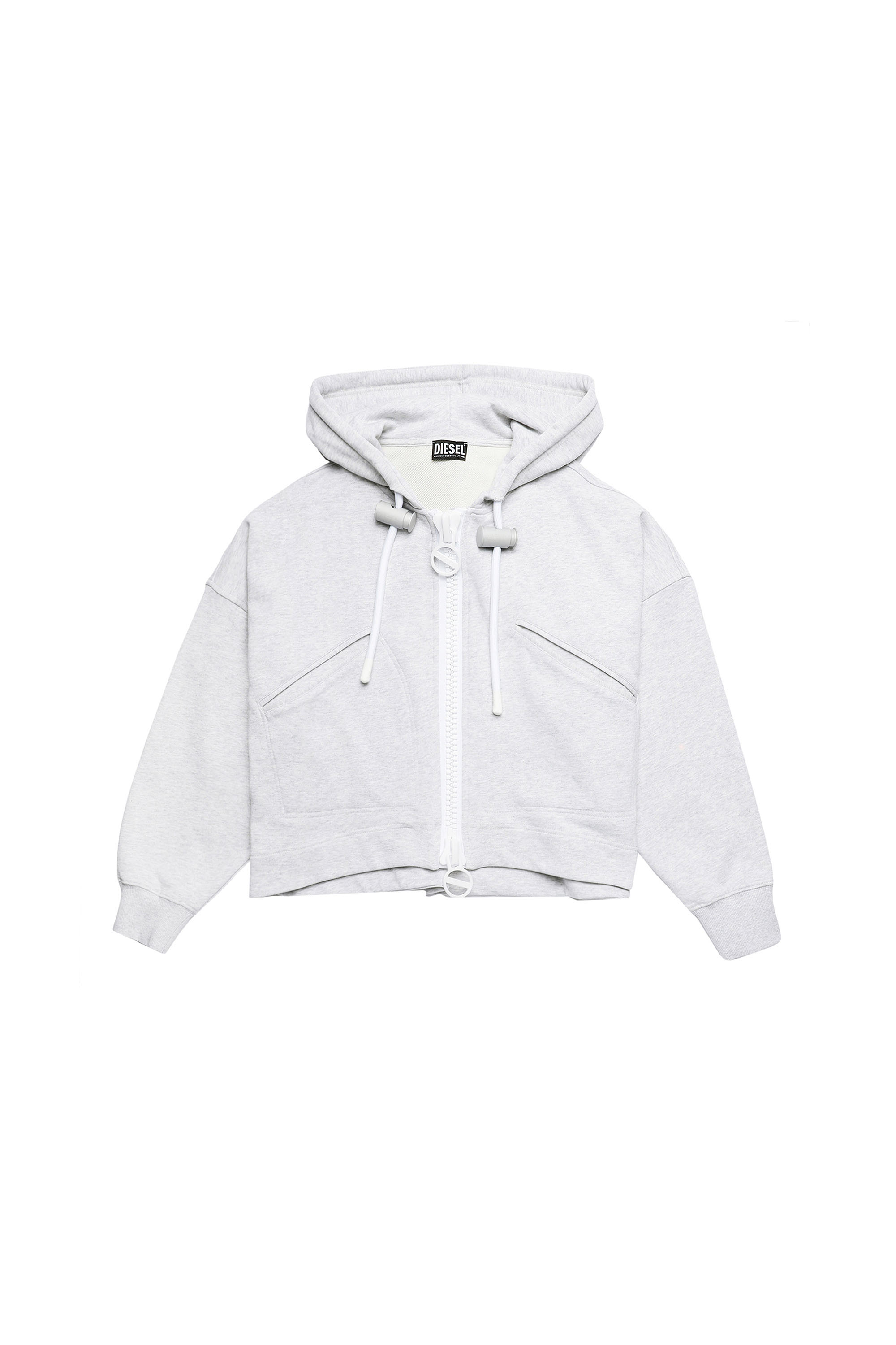 F-CROPPY-ZIP, Gris Clair - Pull Cotton