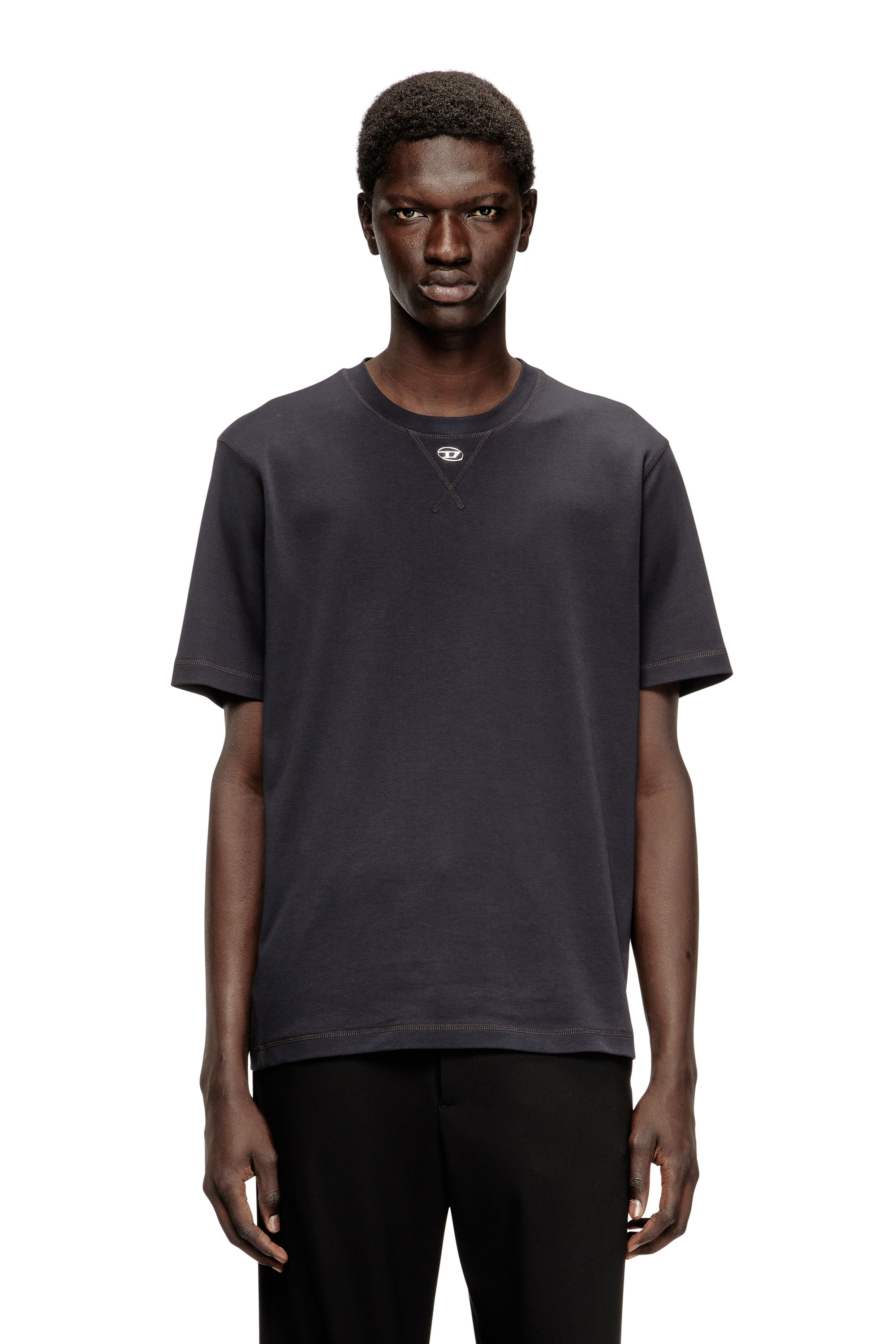Diesel - T-MADJUST-TR, Herren Reguläres T-Shirt mit Rundhalsausschnitt und ovalem D in Dunkelgrau - 3