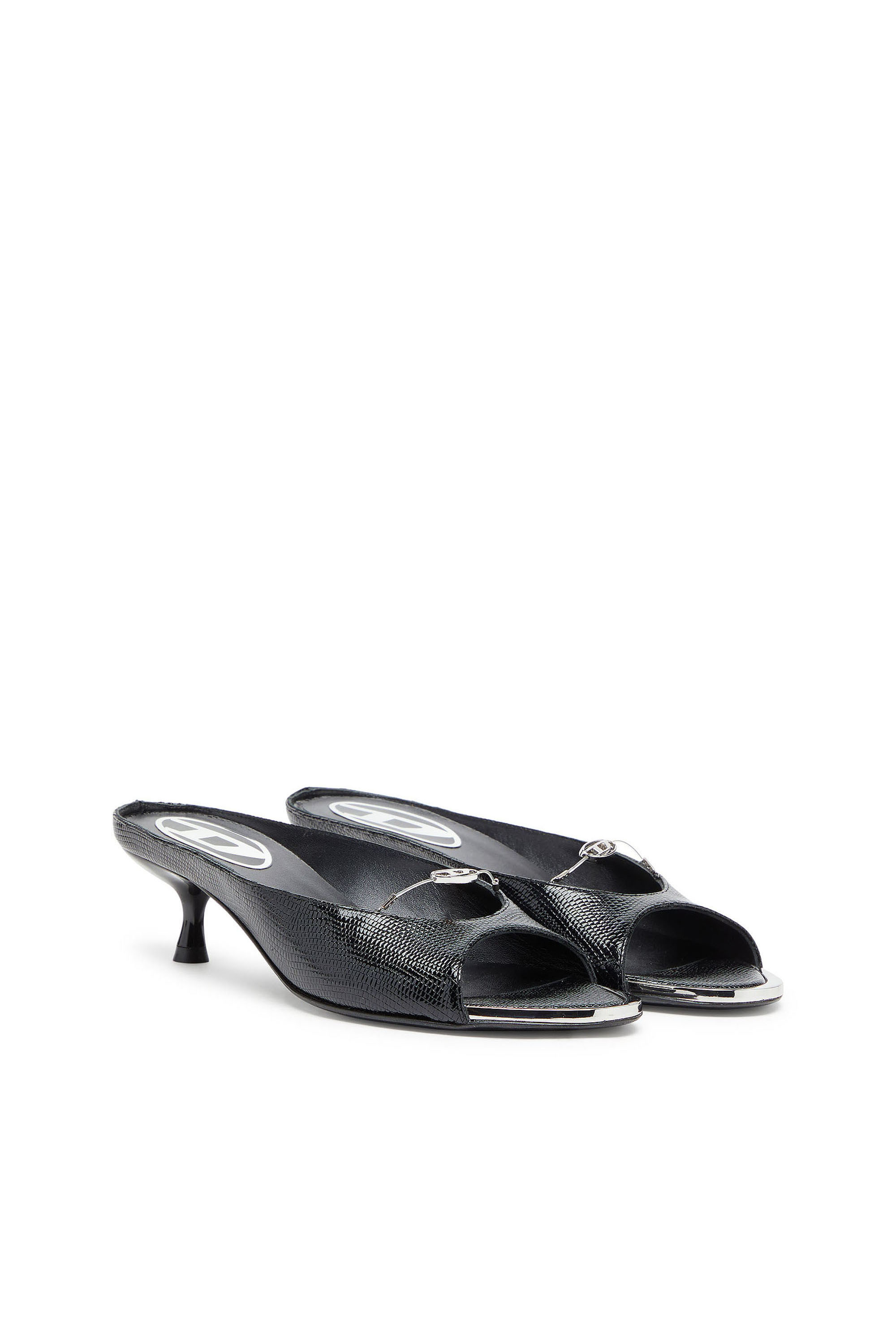 Diesel - D-DIAM'S-SA-40, D-Diam's - Mule en cuir avec Oval D flottant Femme in Noir - 2