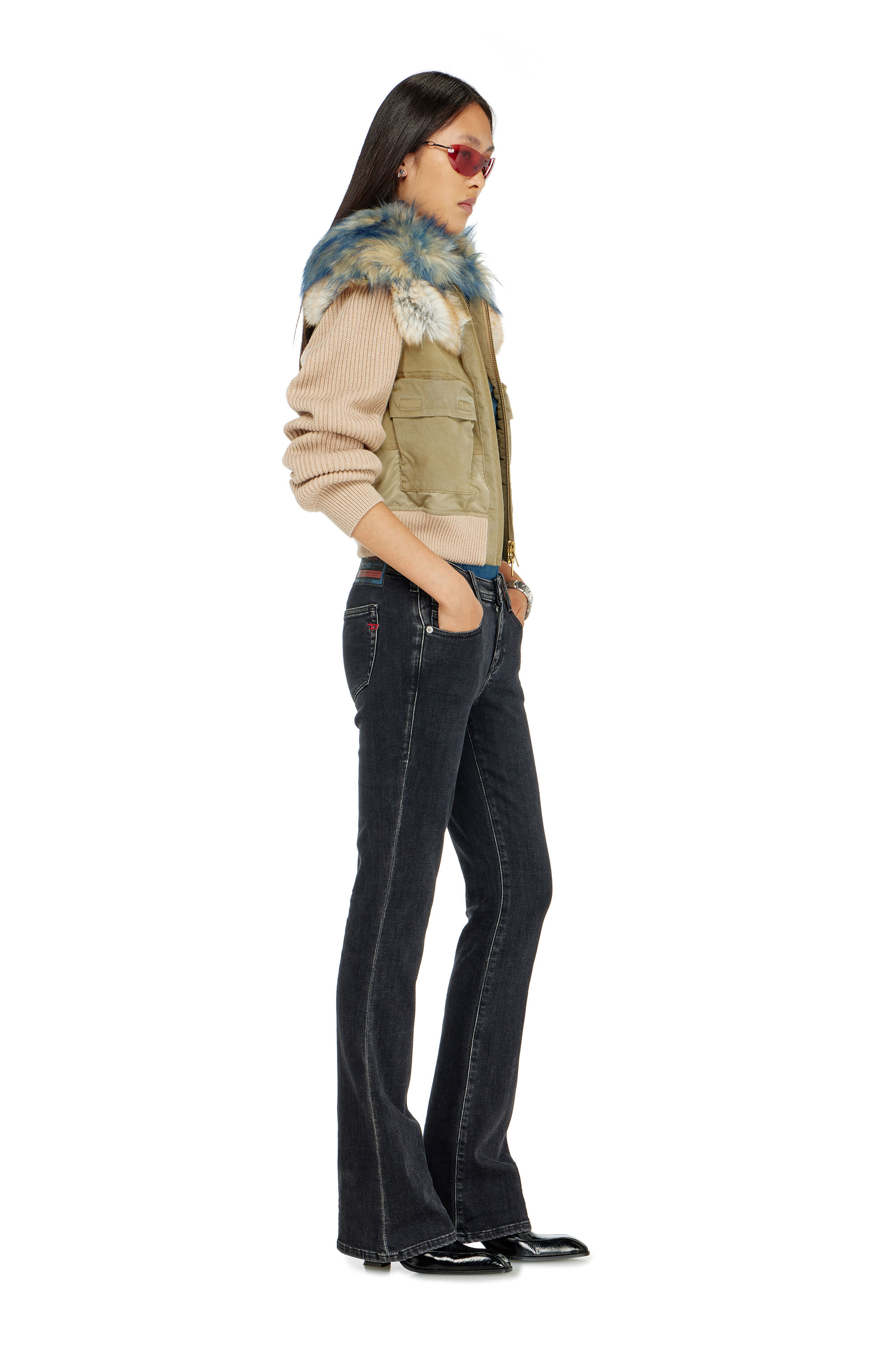 Diesel - Woman's Bootcut Jeans 1969 D-Ebbey 09P75, Black/Dark grey - 2
