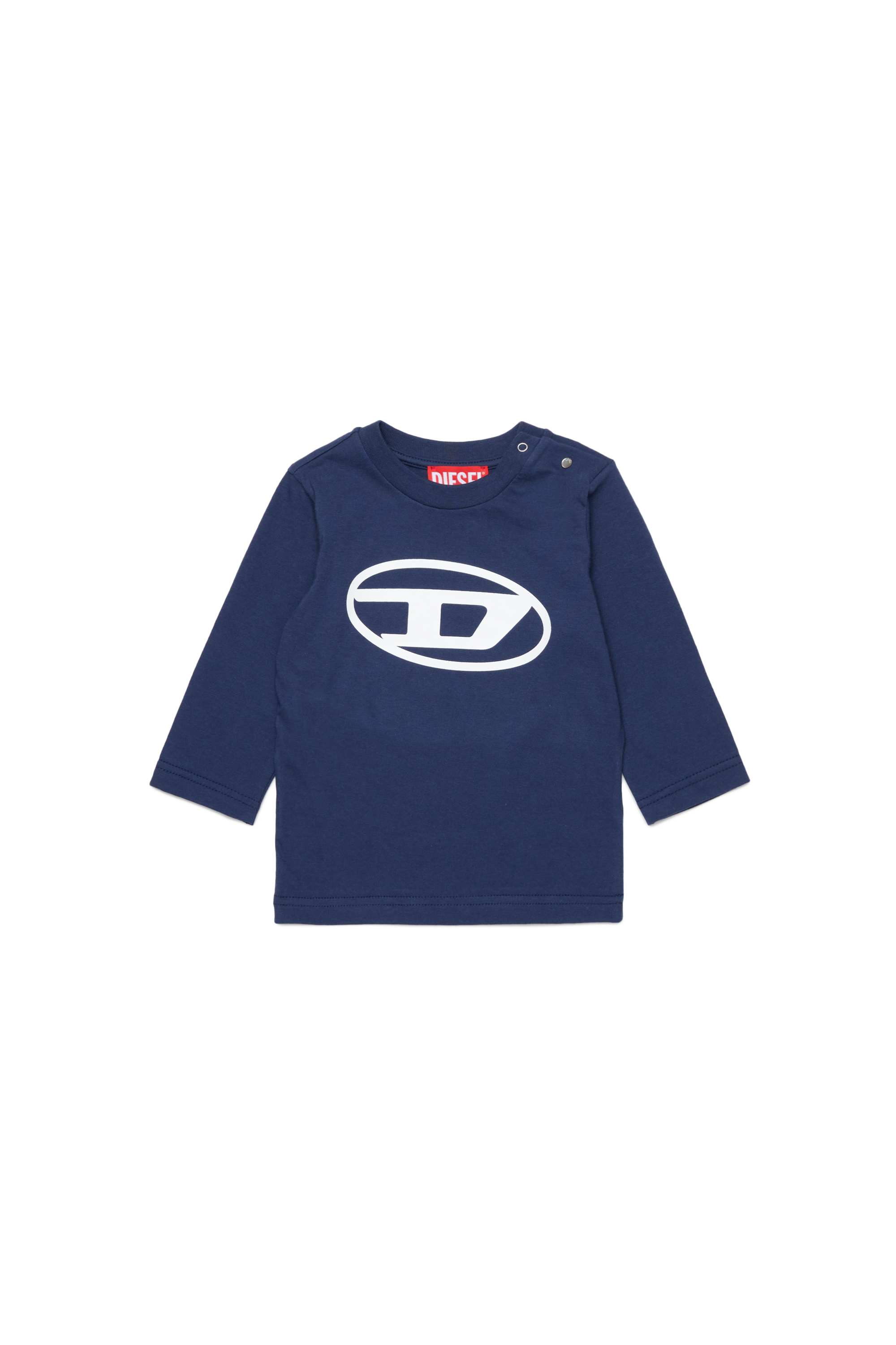 Diesel - TCERBLSB, Unisex Maglia a maniche lunghe con logo Oval D in Blu - Image 1