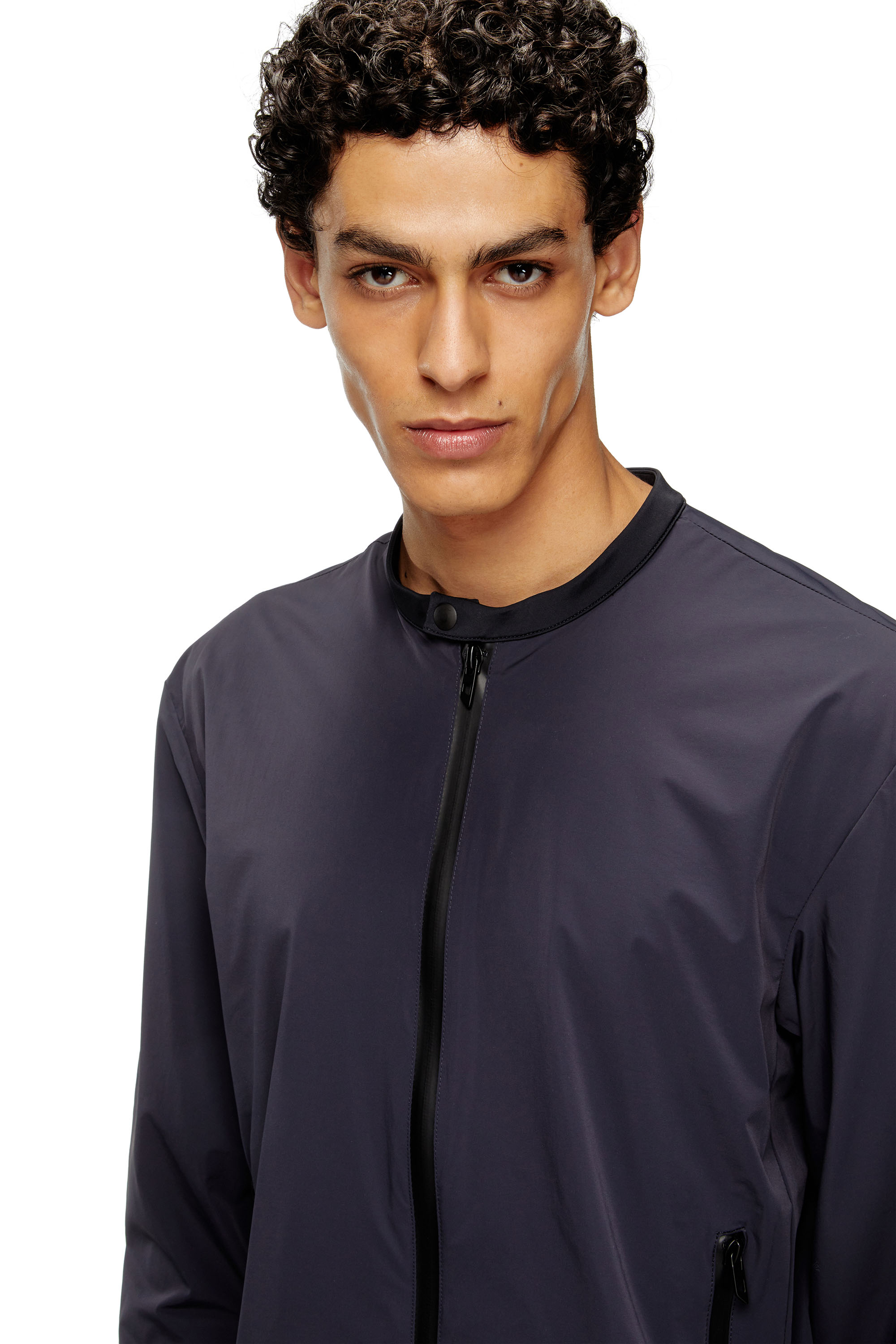 Diesel - J-DOMNALL-NY, Man's Jacket in bi-stretch nylon in Dark Blue - 5