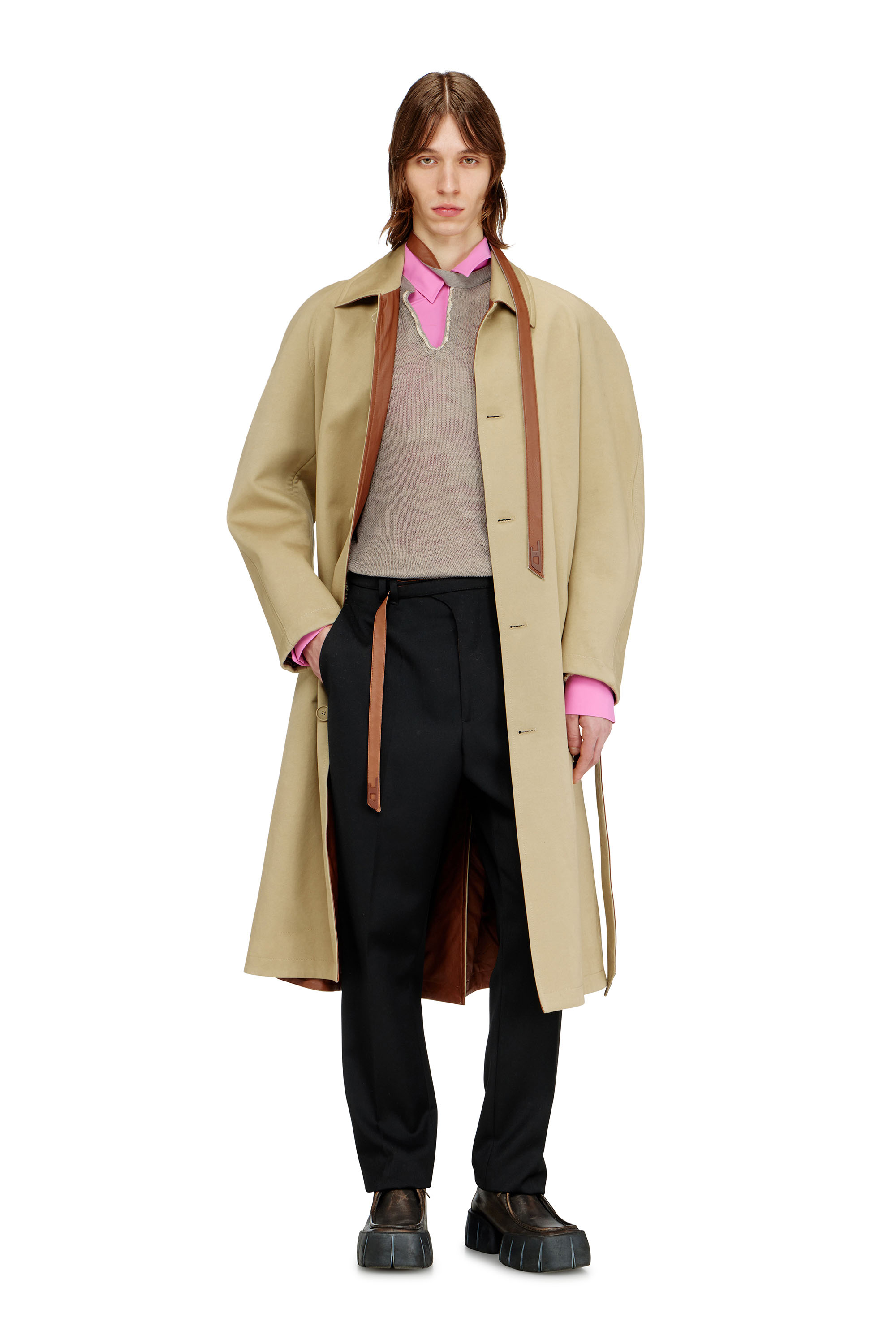 Diesel - P-NEDAR-A, Herren Ma&szlig;geschneiderte Hose mit Biker-G&uuml;rtelriemen in Schwarz - 2