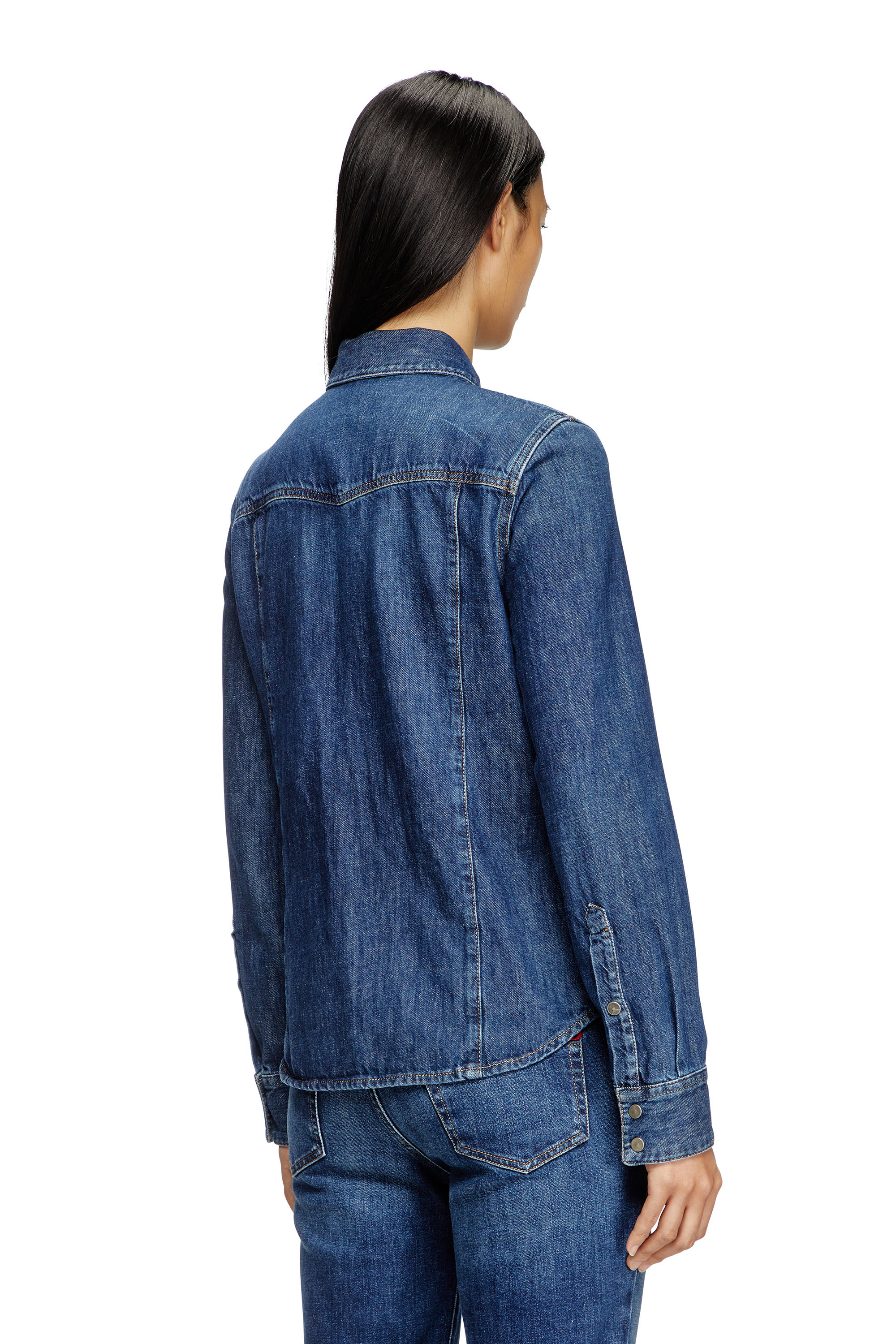 Diesel - DE-WAVES, Camicia Western in denim Donna in Blu - 4