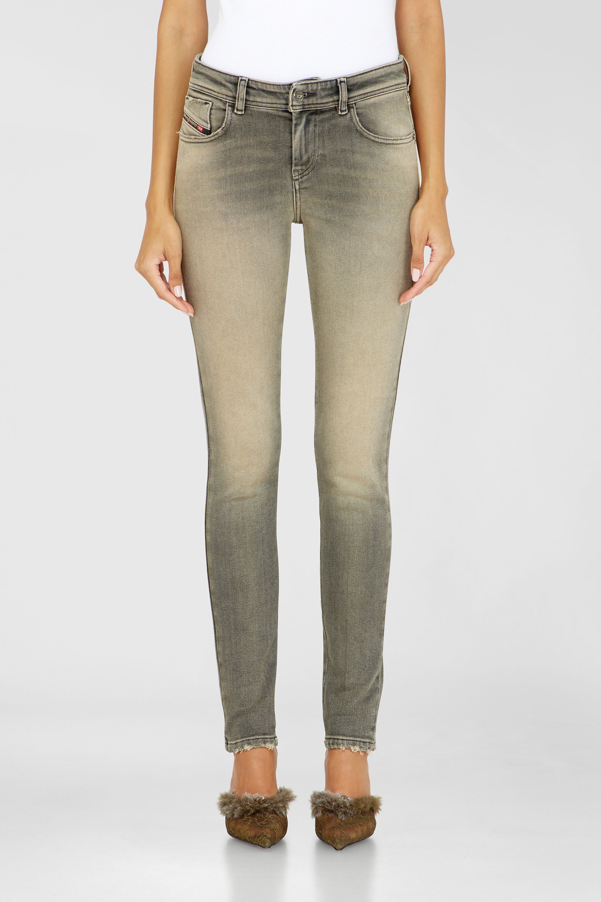 Diesel - Skinny Jeans 2017 Slandy 09P32 Donna, Grigio - Image 1