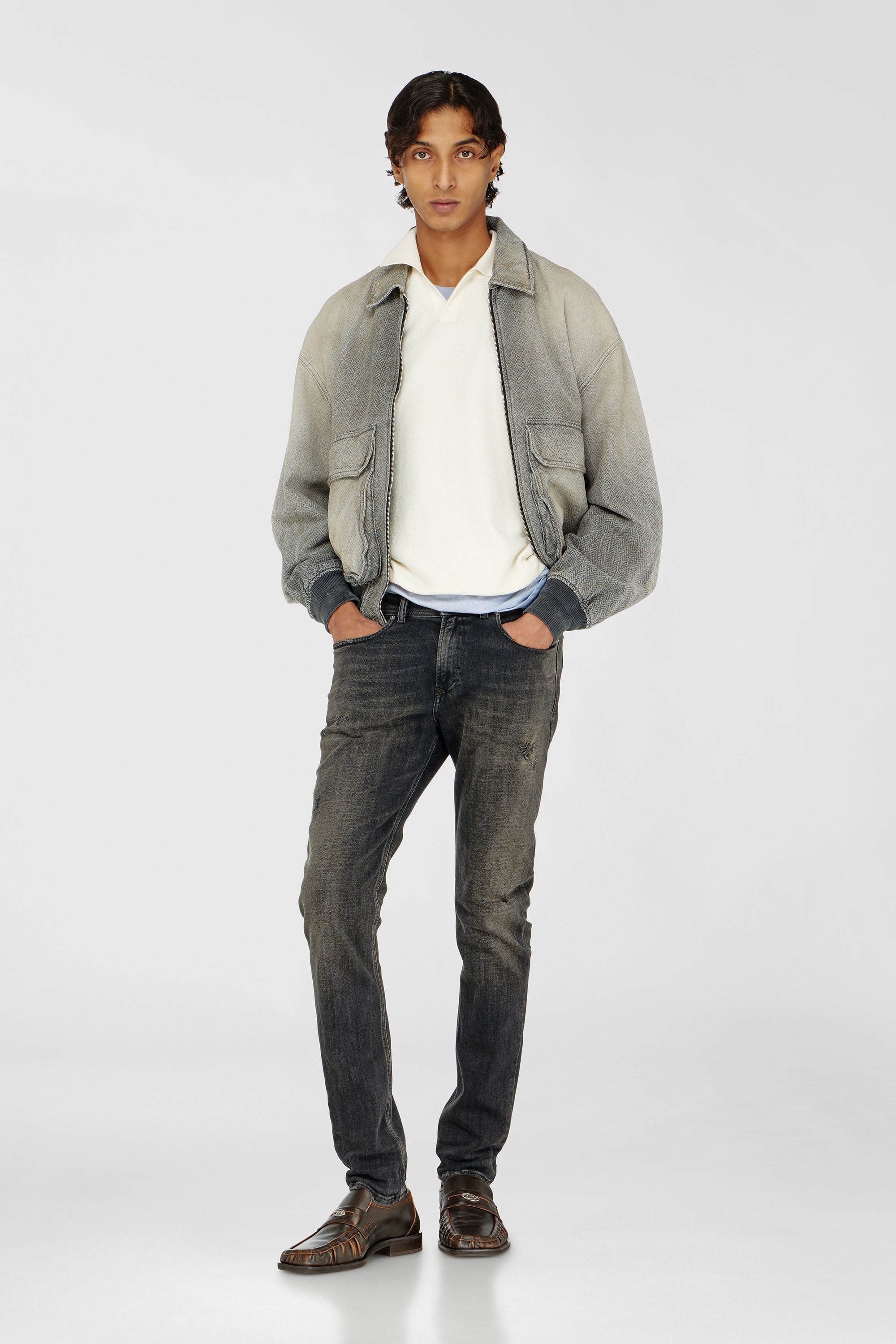 Diesel - Herren Skinny Jeans 1979 Sleenker 09P77, Schwarz/Dunkelgrau - 2
