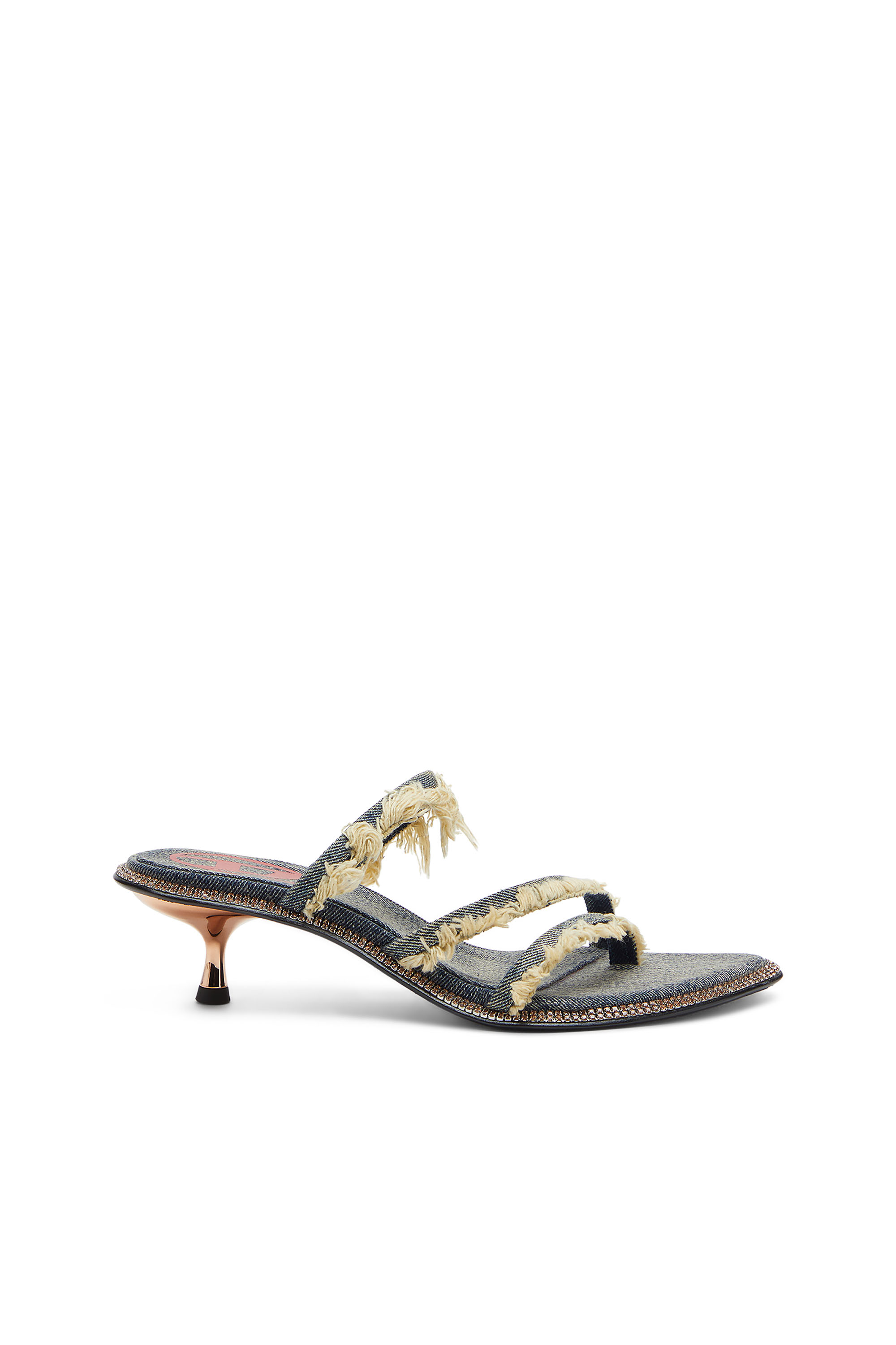 Diesel - D-HAVANNA KITTIE, D-Havanna Kittie-Mule in denim sfrangiato con cristalli Donna in Blu - 1