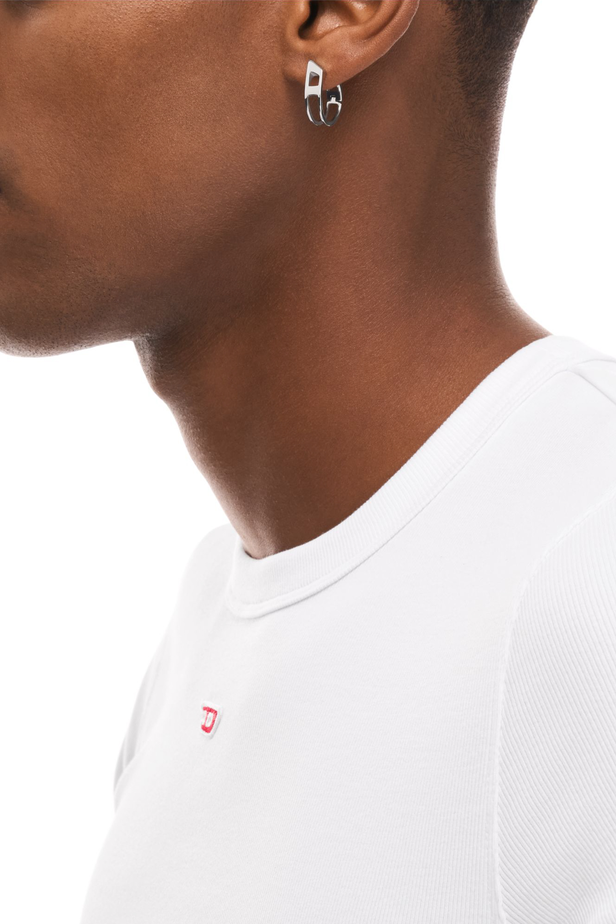 Diesel - DX167340 JEWELLERY, Orecchino a cerchio in acciaio inossidabile Unisex in Argento - 4