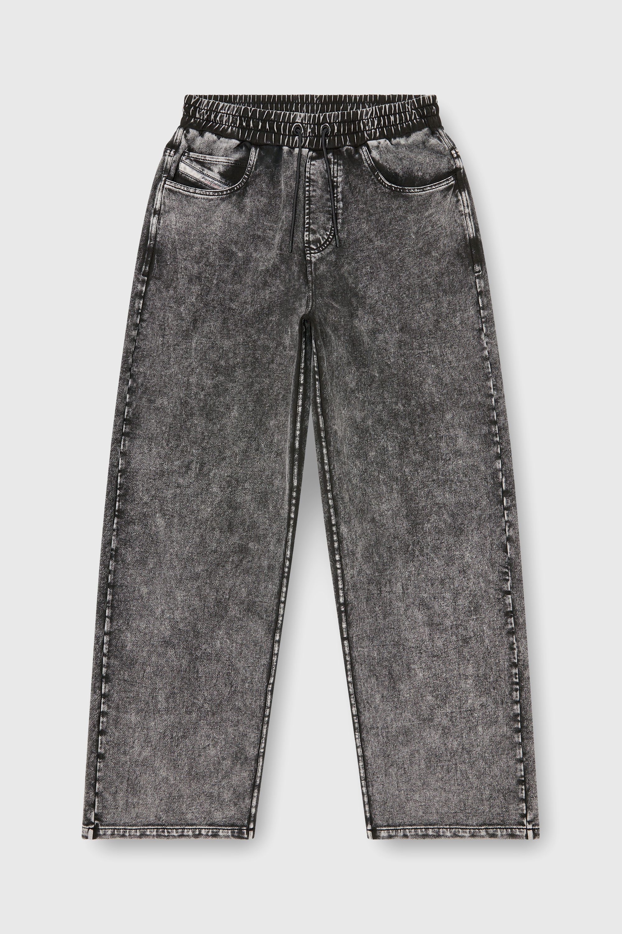 Diesel - P-STUK, Man's Sweatpants with denim effect in Dark grey - 2