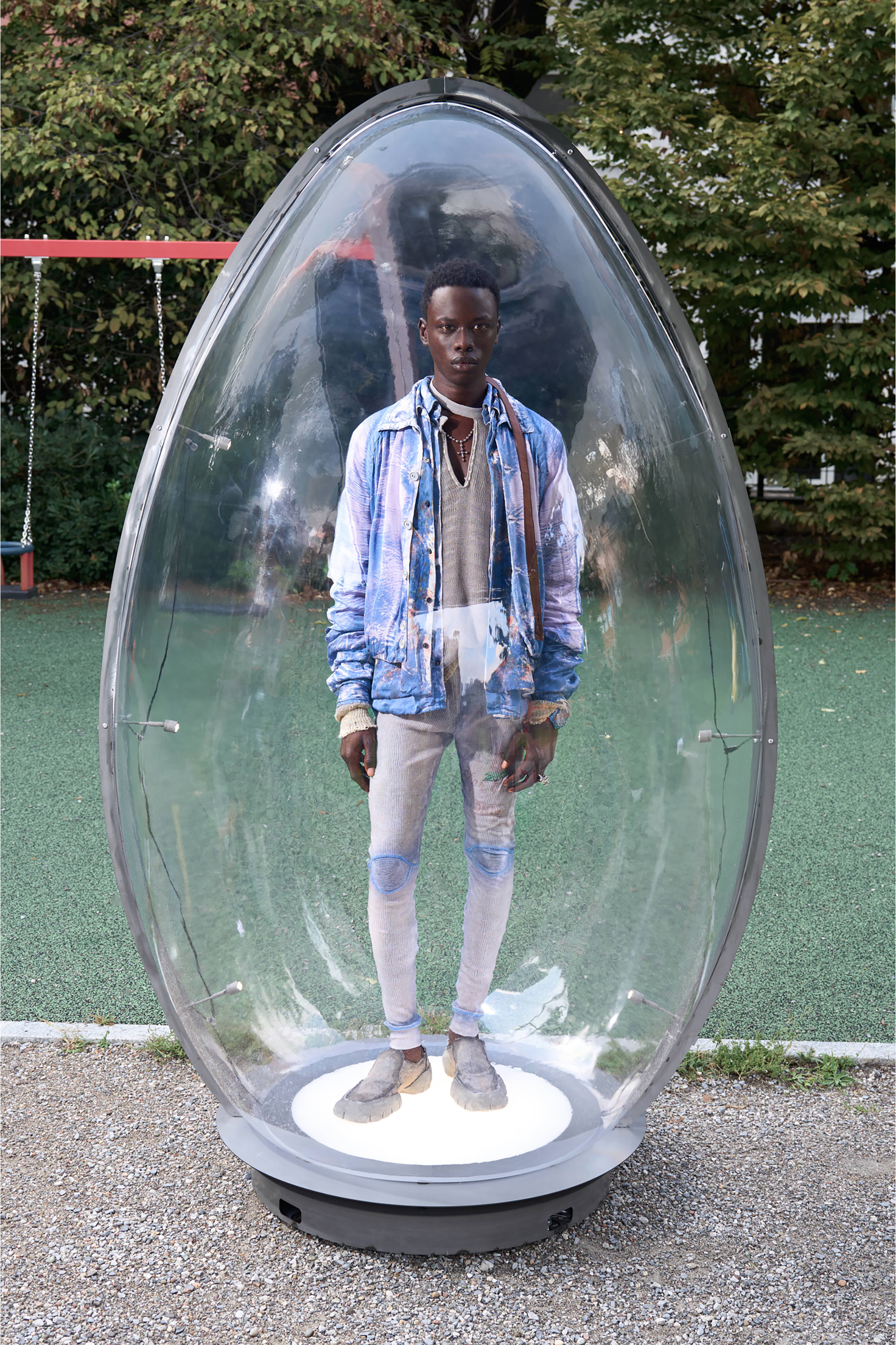 Diesel - J-ORION-PLAIN, Herren Jacke mit Hemdkragen und R&ouml;ntgen-Effekt in Hellblau - 6