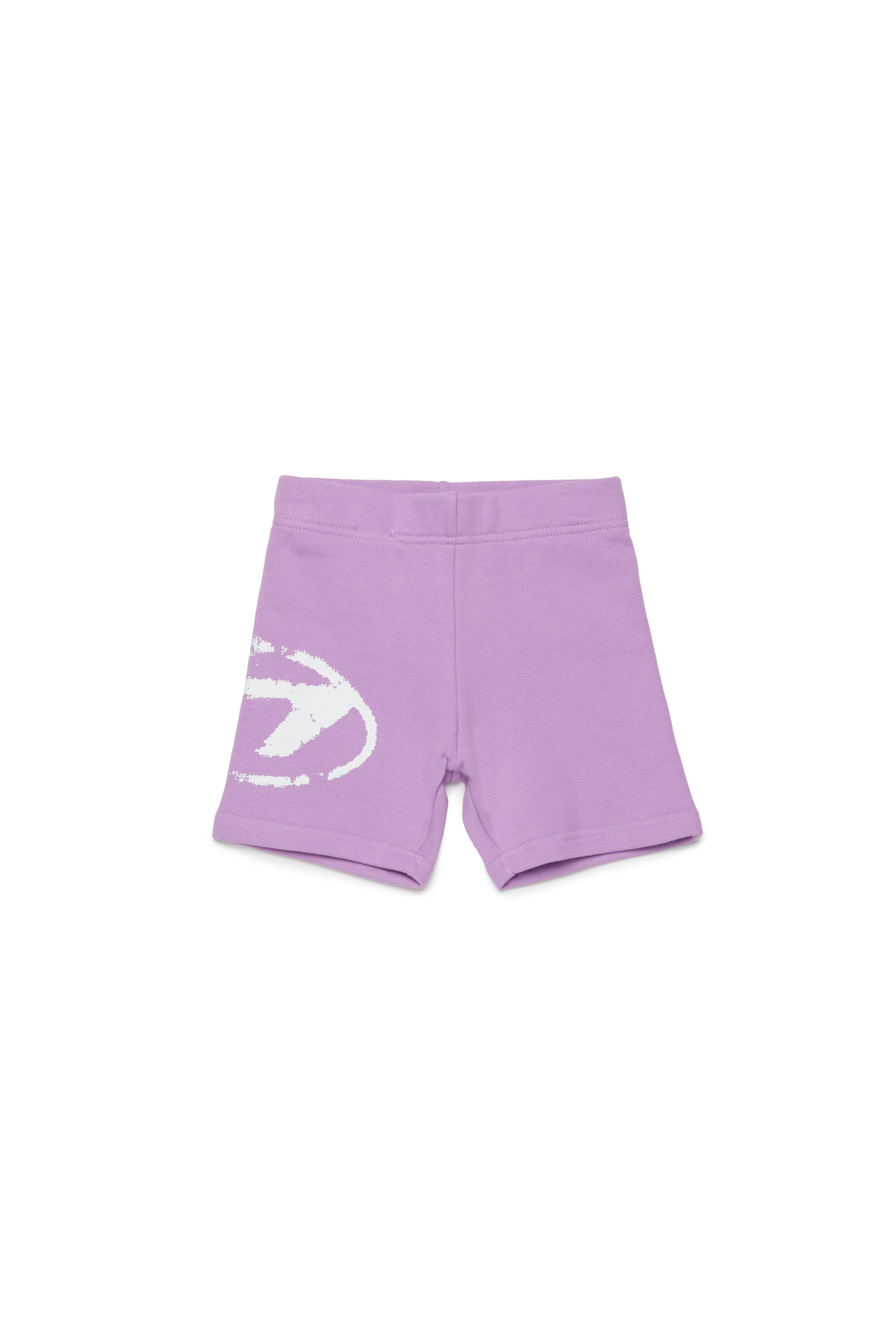 Diesel - PESDISHORTB, Shorts in cotone con logo Oval D distressed Unisex in Viola - 1