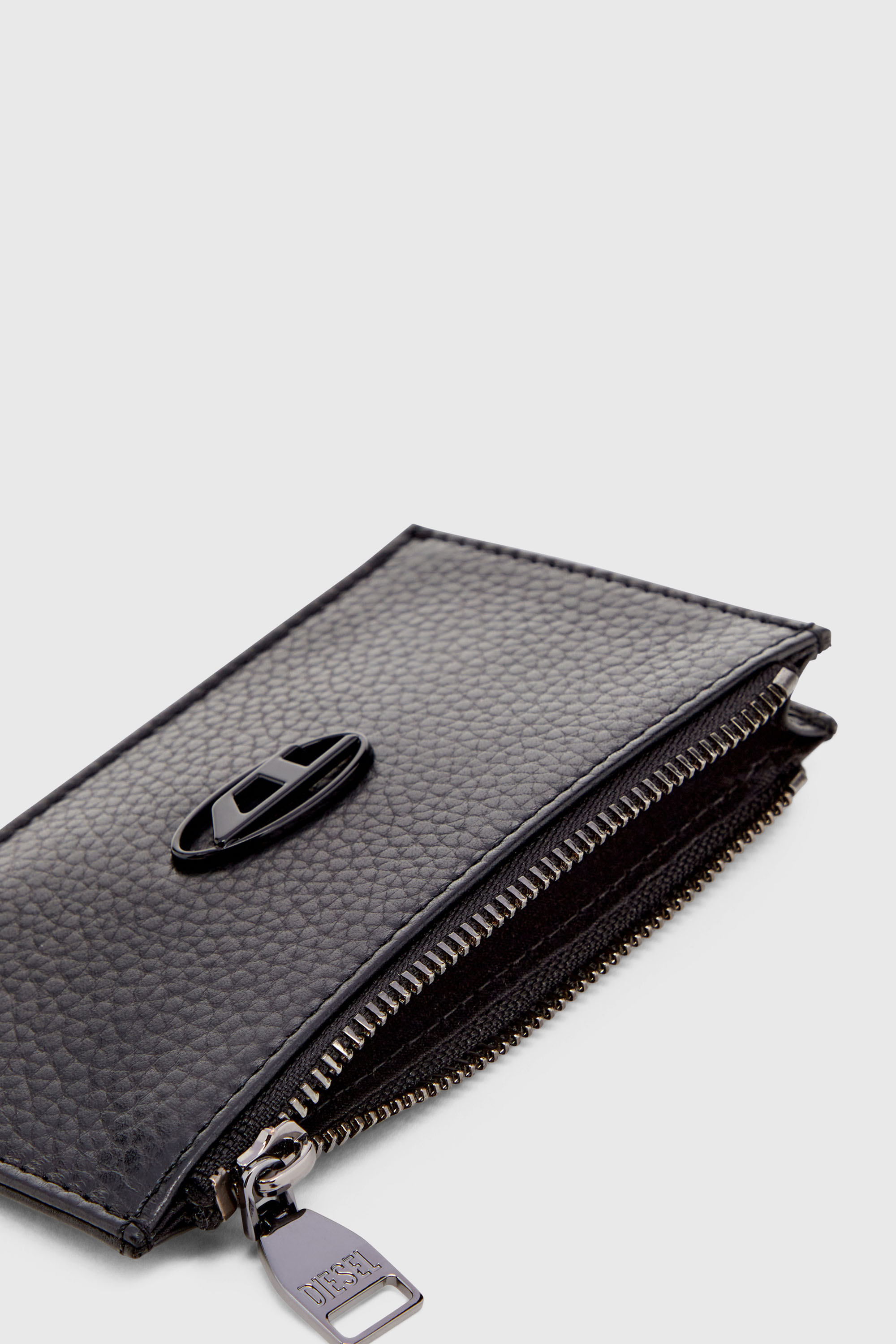 Diesel - HISSU EVO CARD HOLDER III, Porte-cartes plat en cuir grain&eacute; Homme in Noir - 3