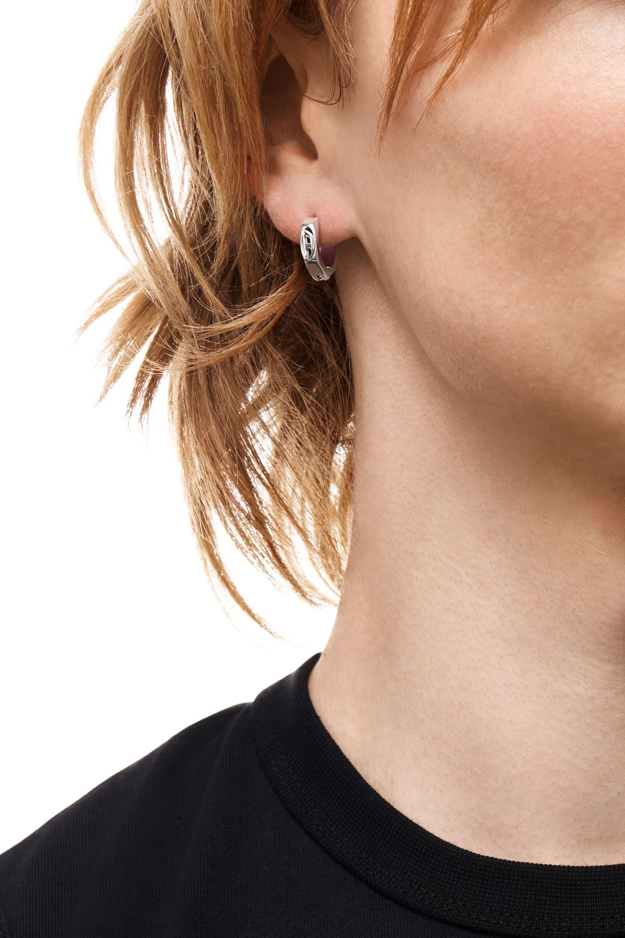 Diesel - DX1692040 JEWELLERY, Unisex Einzelner Creolen-Ohrring aus Edelstahl in Silber - 3