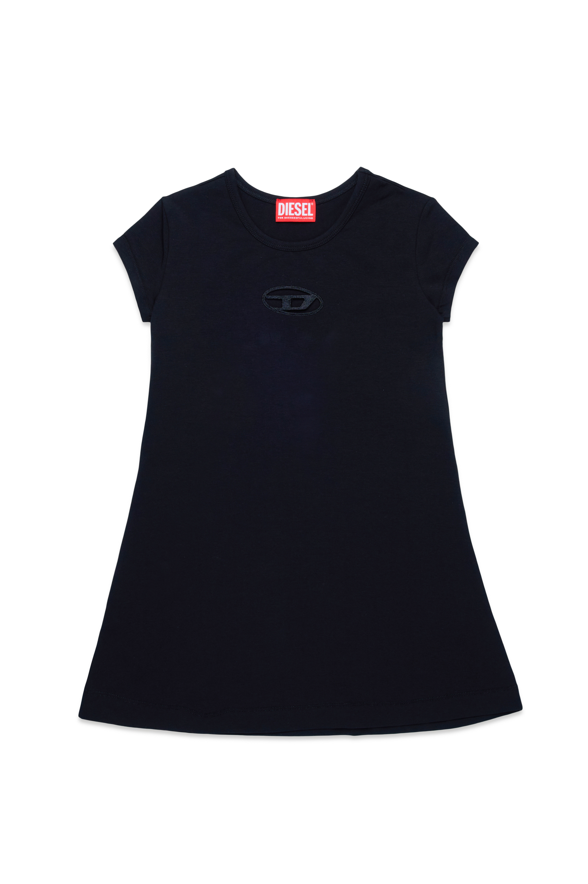 Diesel - DANGIELAM, Damen T-Shirt-Kleid mit ausgeschnittenem Oval D in Schwarz - 1