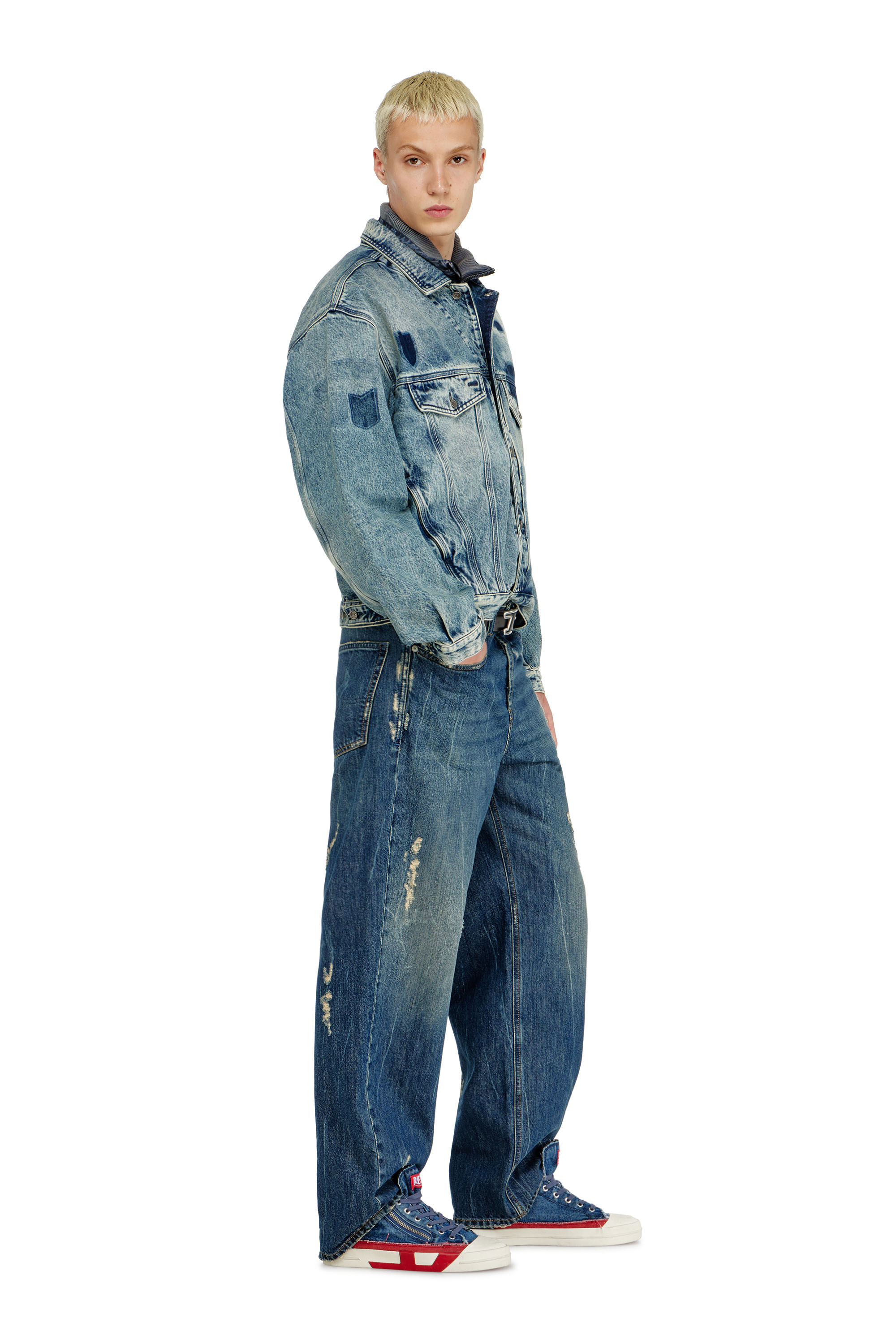 Diesel - Relaxed Jeans 2001 D-Macro 09Q28 Uomo, Blu medio - Image 4