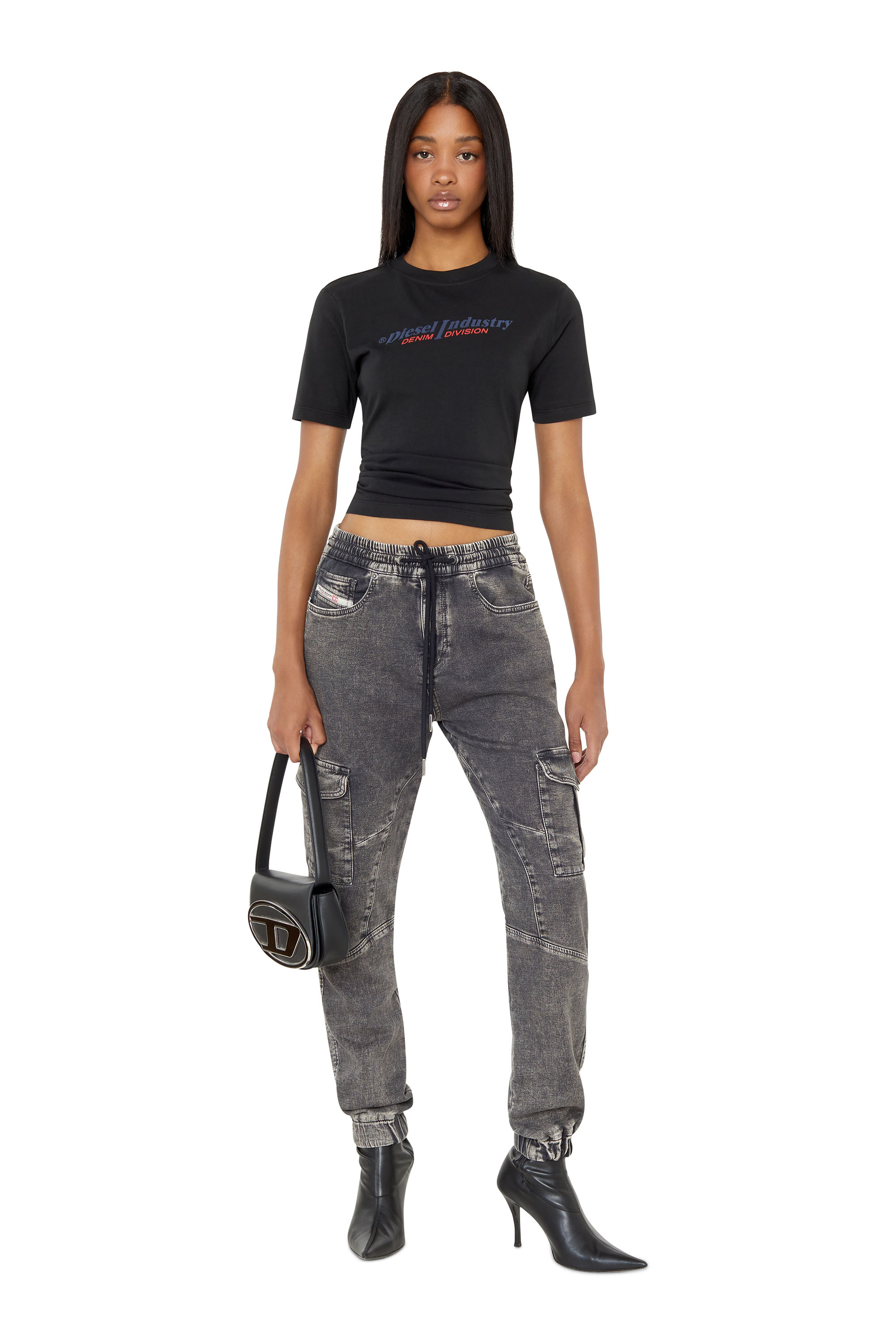 Diesel - Slim D-Ursy Track Denim 069ZF, Nero/Grigio scuro - Image 5