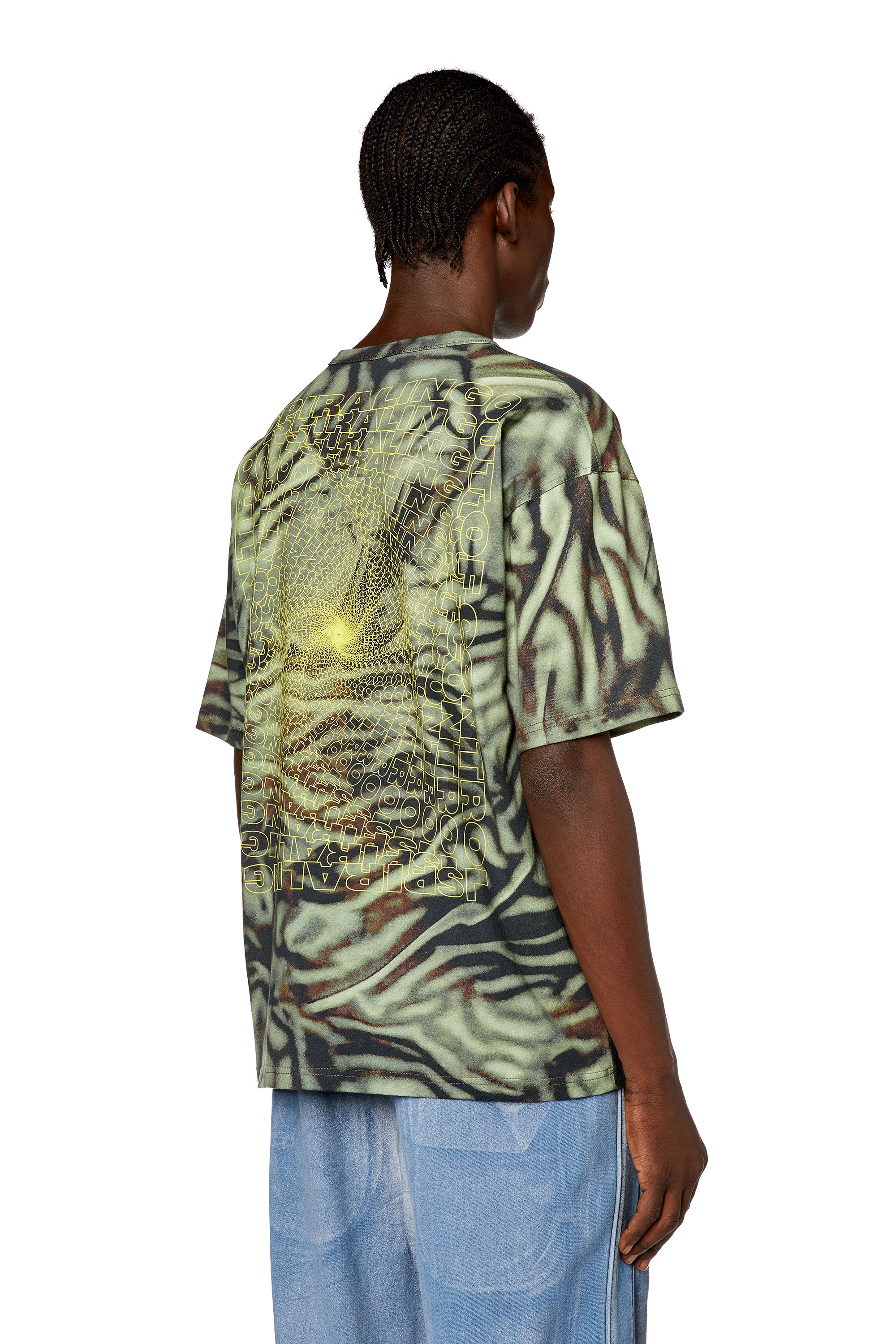 Diesel - T-BOXT-N3, Man T-shirt with zebra-camo print in Green - Image 4