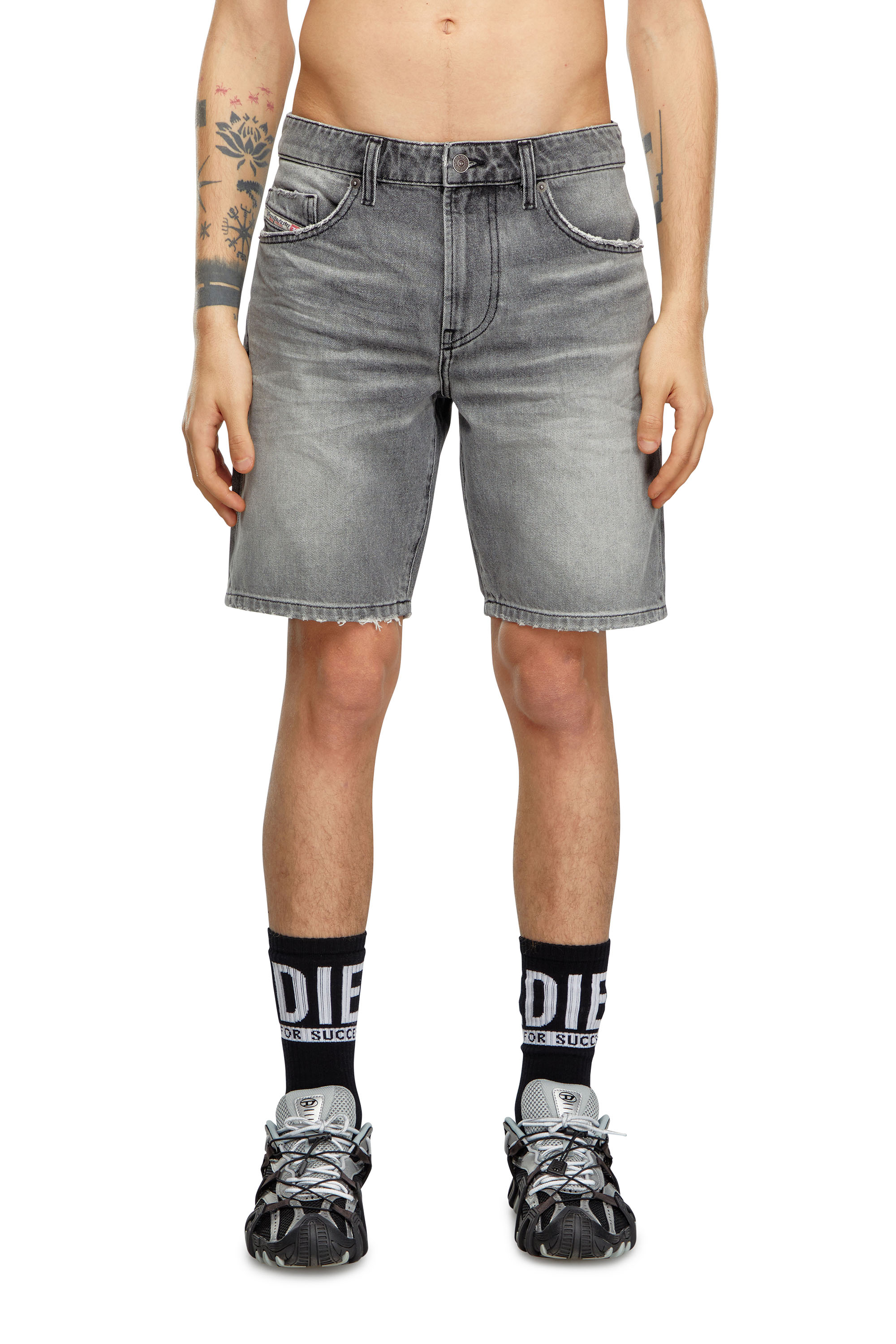 Diesel - D-FIN, Herren Schmal geschnittene Shorts aus Denim in Grau - Image 1