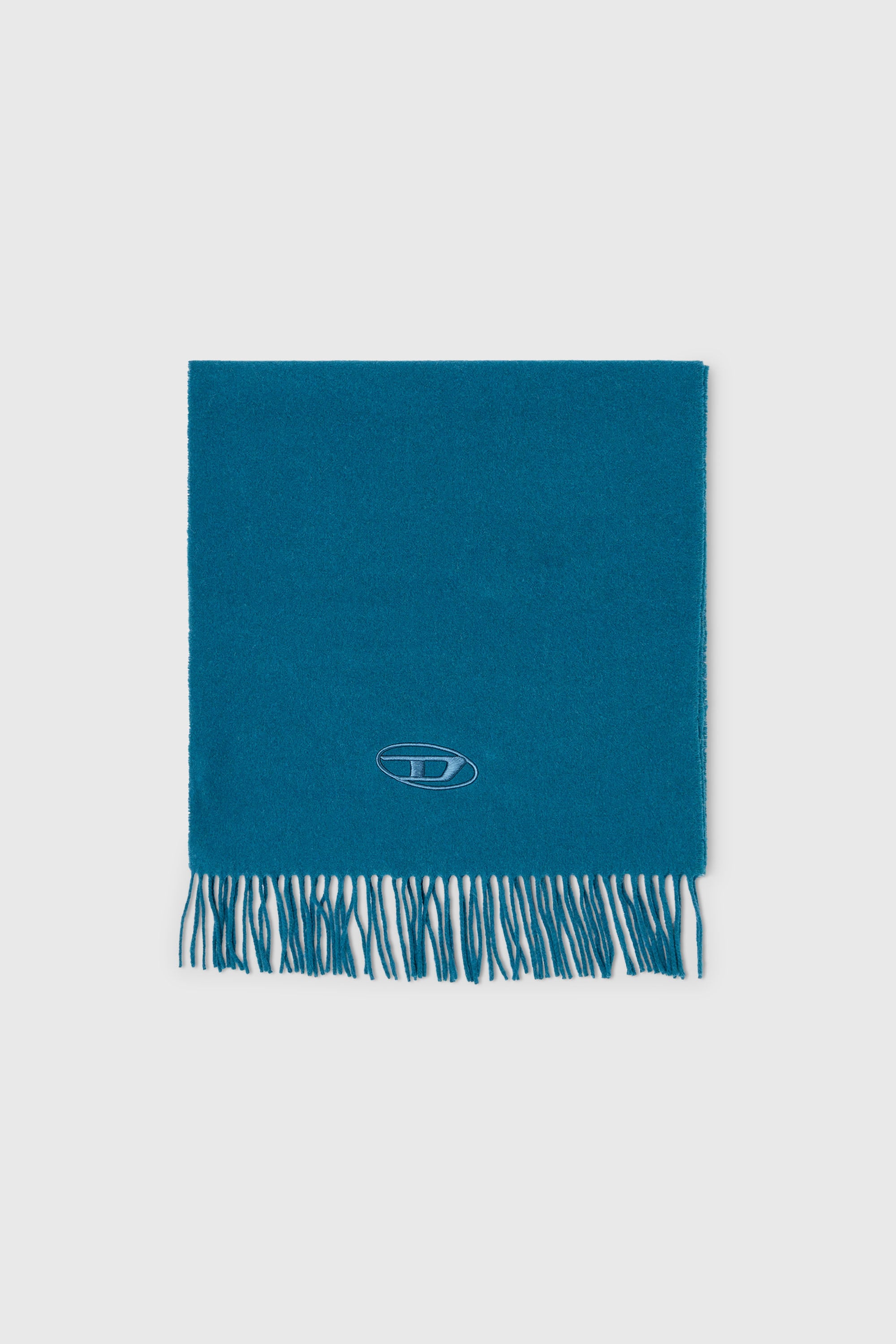 Diesel - S-IMON-D-LONG, Unisex Schal aus Wollmischung mit Fransenabschl&uuml;ssen in Blau - 1