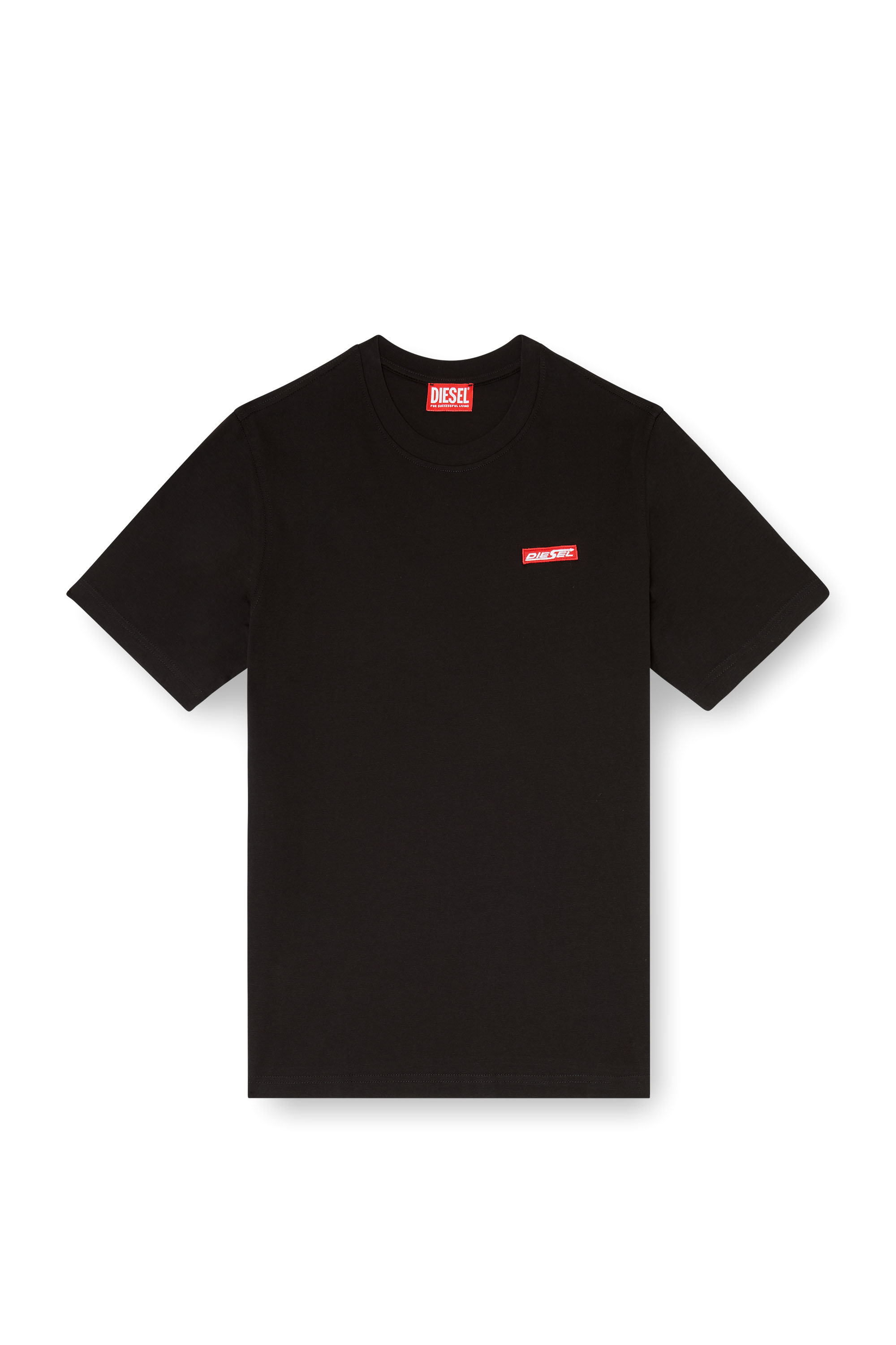 Diesel - T-ADJUST-AA12, T-shirt in cotone con patch logo Uomo in Nero - 2