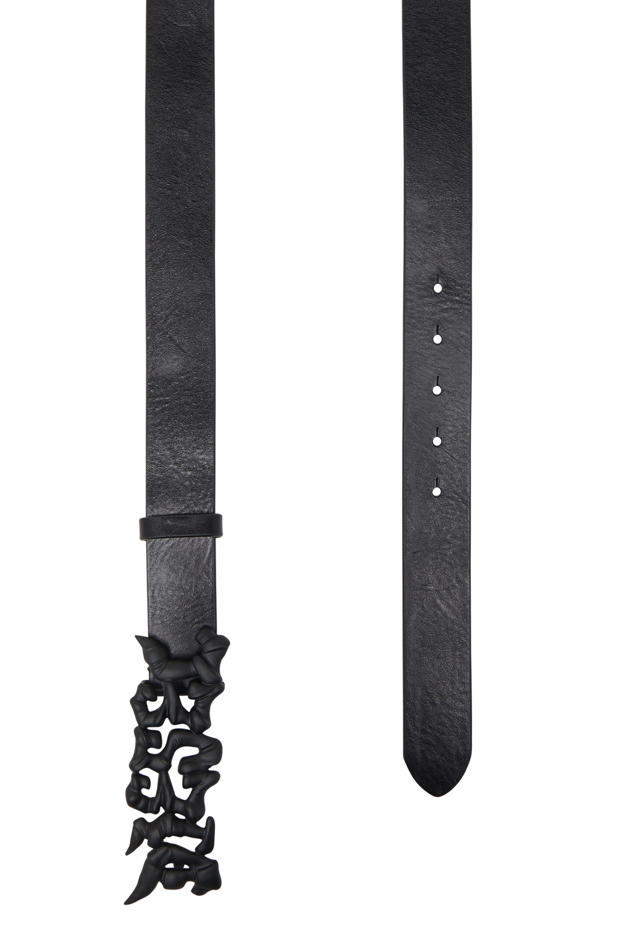 Diesel - B-GRAFFITI, Unisex 3.5 cm breiter Gürtel aus Leder mit Graffiti-Schnalle in Schwarz - 2