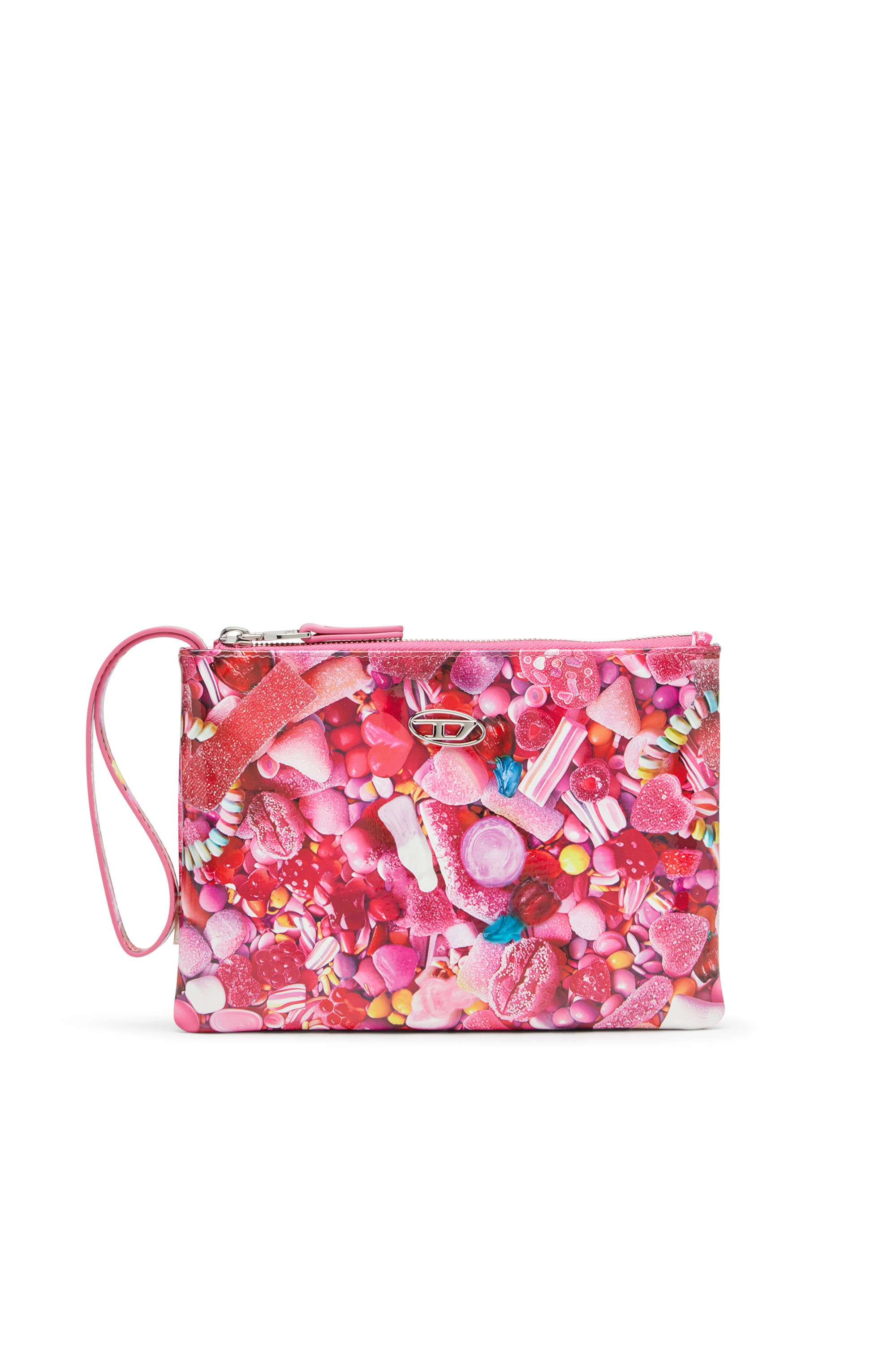 Diesel - PLAY POUCH II, Pouch in PU lucido stampato Donna in Rosa - 1