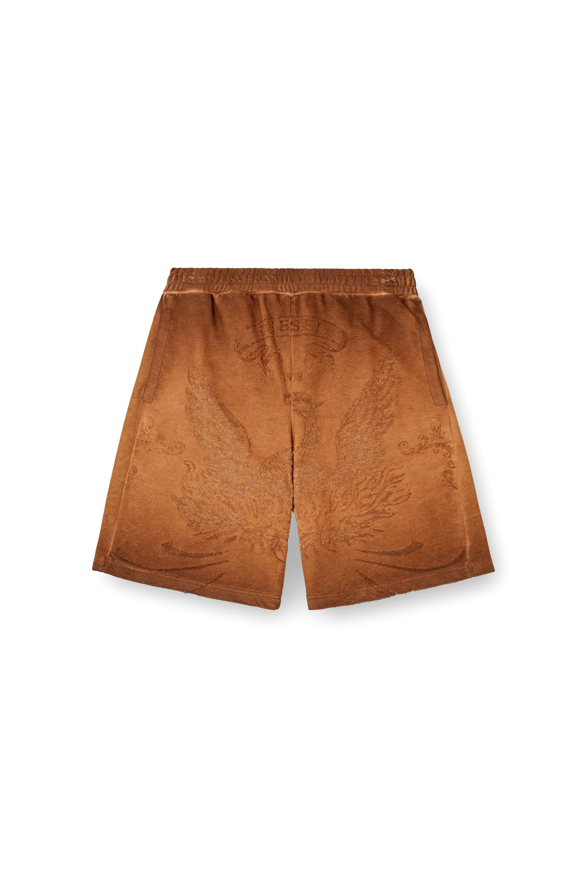Diesel - P-CROWDE, Short de survêtement avec phénix dévoré Homme in Marron - 4