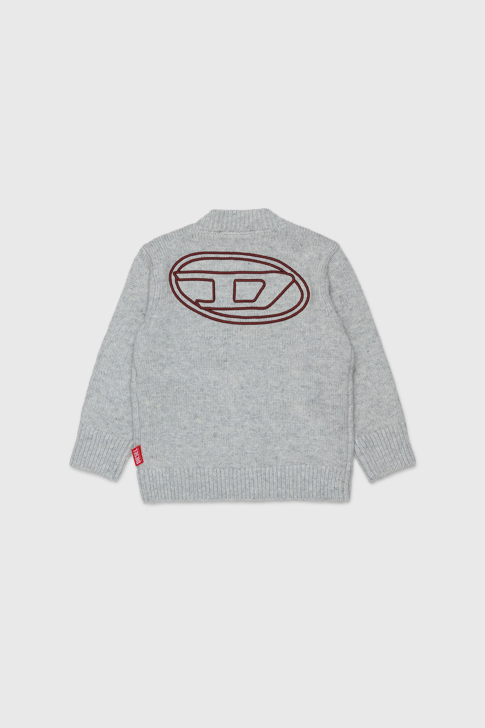 Diesel - KOLYB, Herren Cashmere-angereicherte Strickjacke mit gro&szlig;em Oval D in Grau - 2