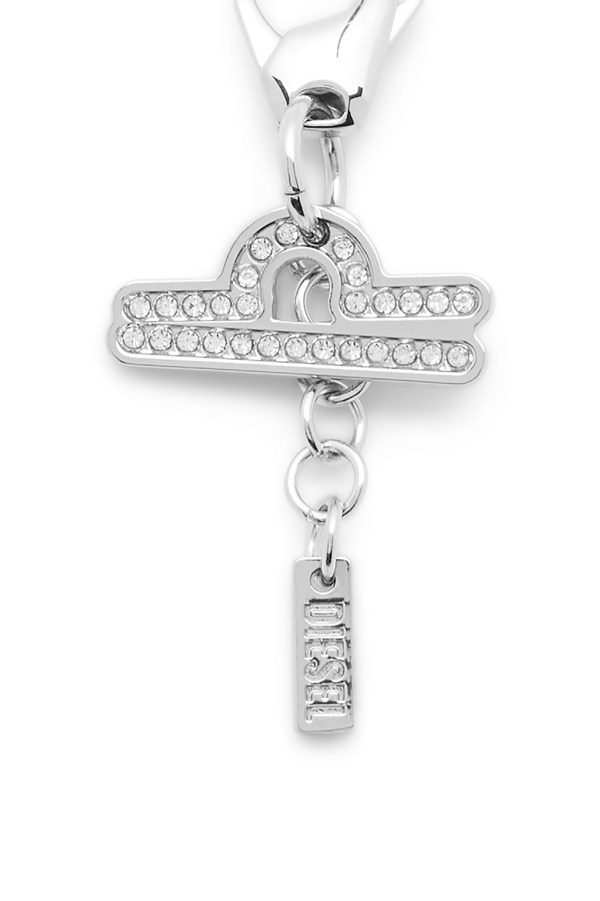 Diesel - CHARM LIBRA, Charm zodiaco Bilancia in metallo con strass Unisex in Argento - 3