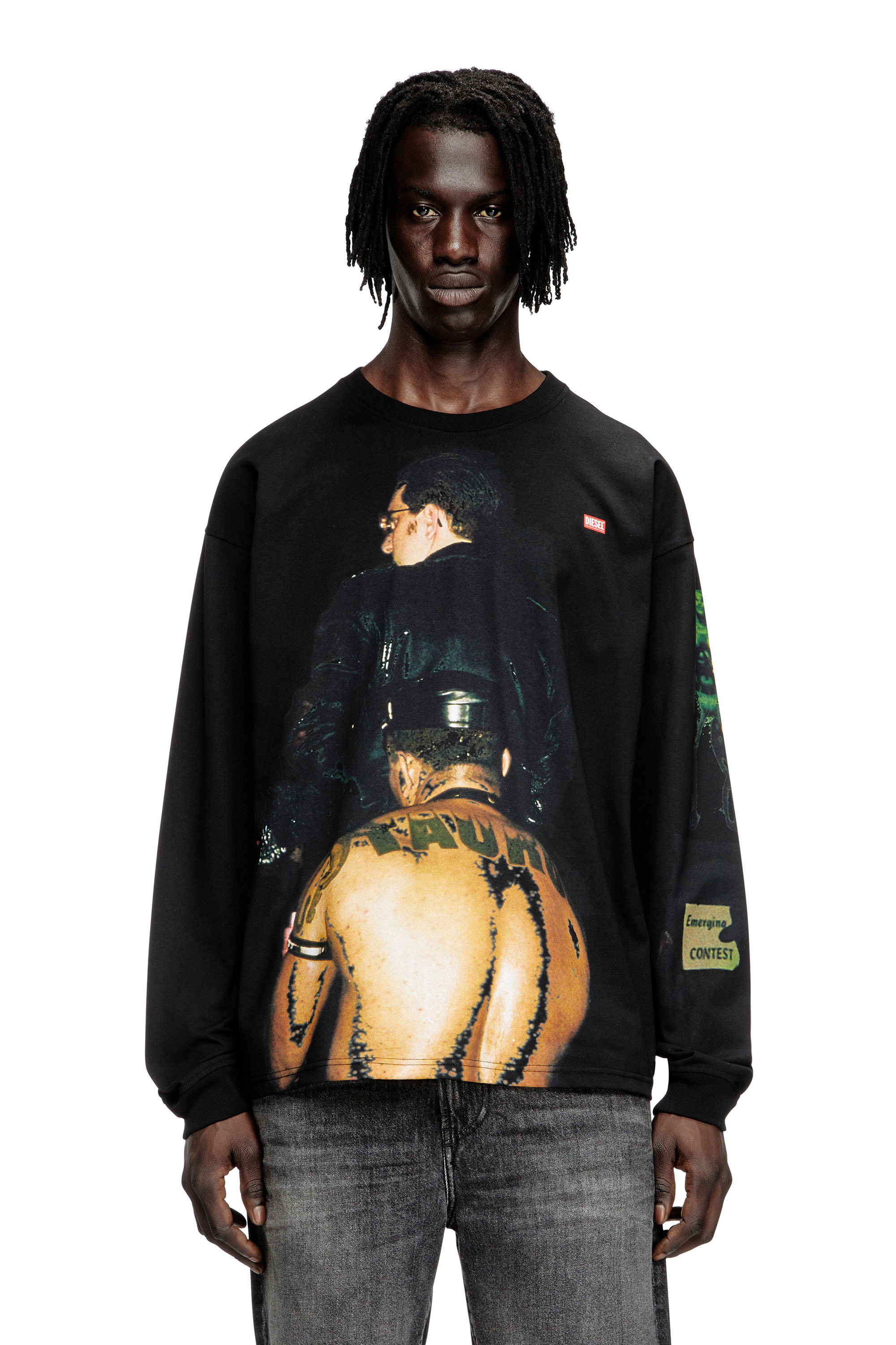 Diesel - PR-T-BOXT-LS-TOM25-1, Unisex's Long-sleeve T-shirt with graphic print in Black - 1