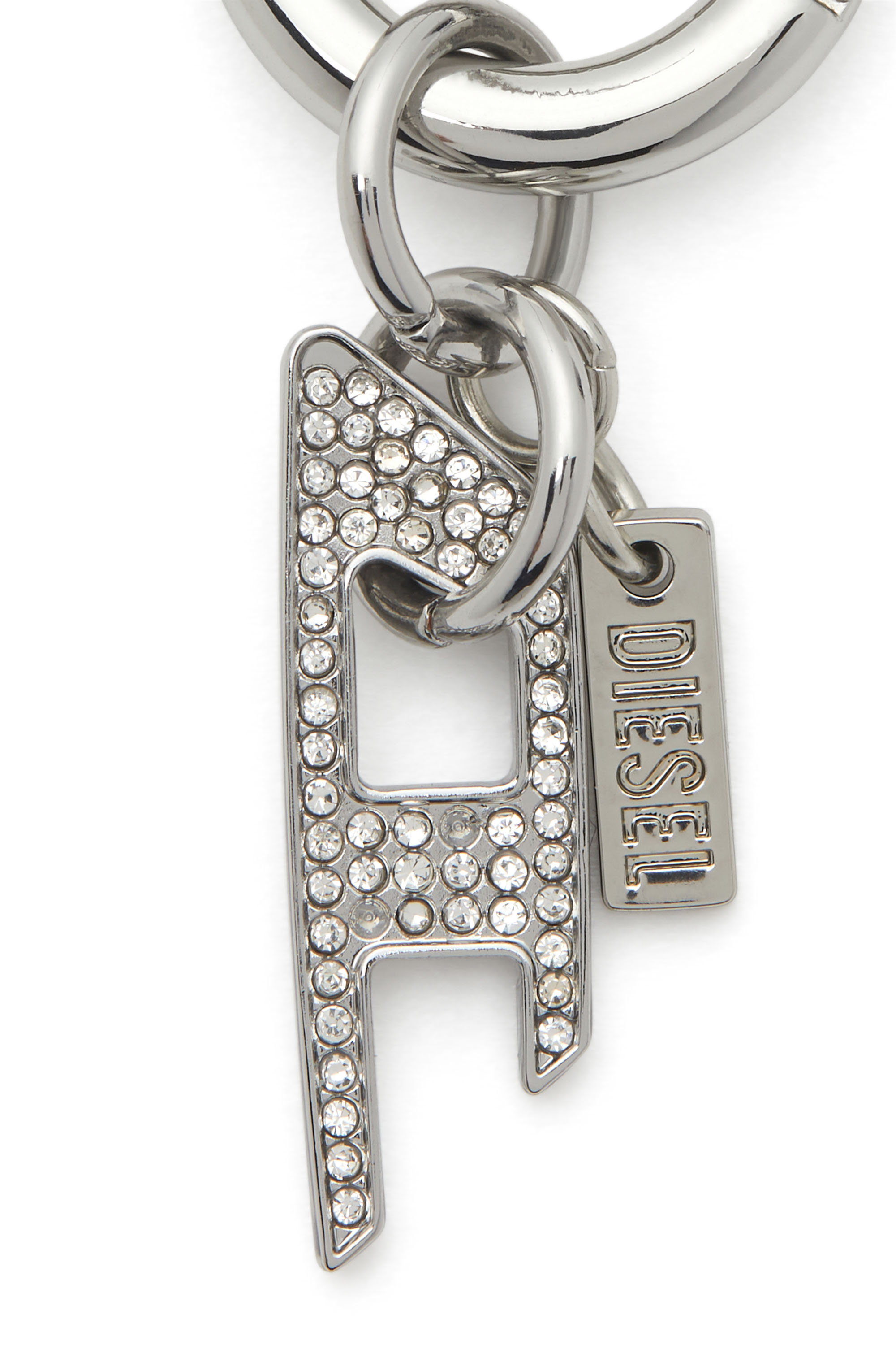 Diesel - CHARM-D, Charm in metallo con charm D di strass Unisex in Argento - 2