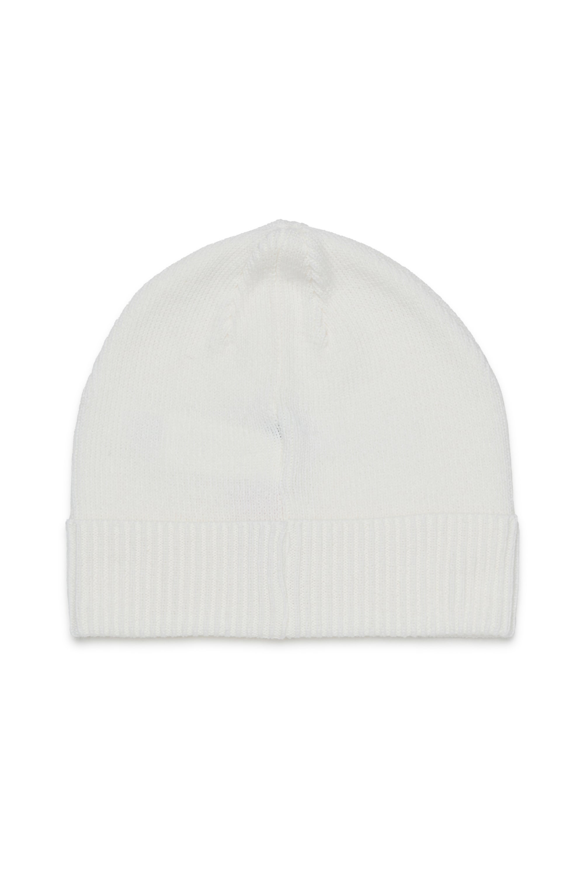 Diesel - FBAND, Bonnet en laine m&eacute;lang&eacute;e avec logo Mixte in Blanc - 2