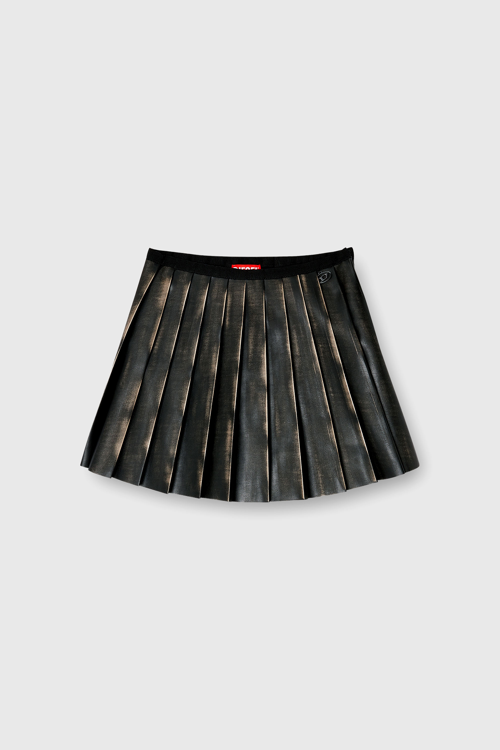 Diesel - O-SAKA-MINI, Minijupe pliss&eacute;e avec effet us&eacute; Femme in Marron - 2