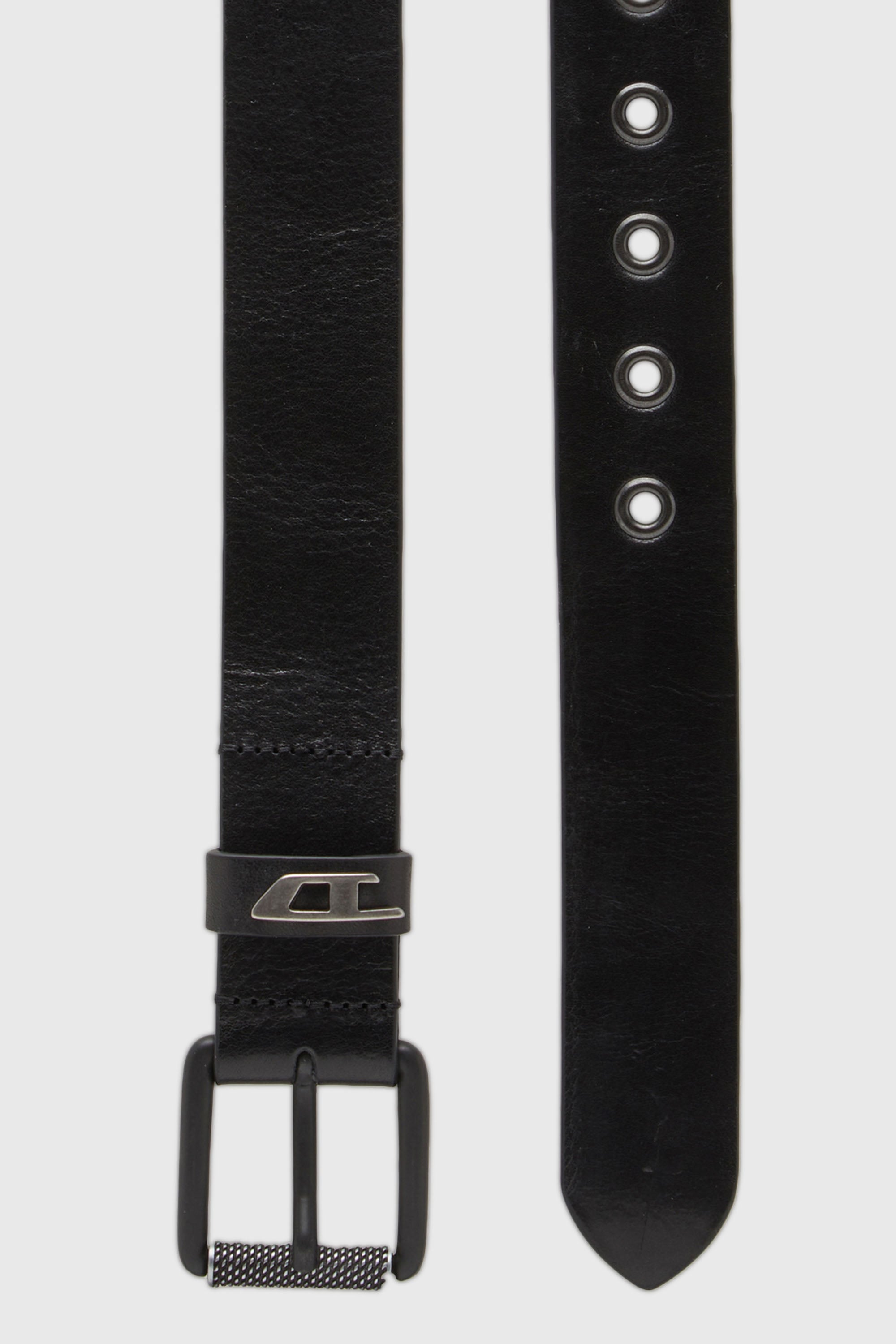 Diesel - B-DAVE II, Ceinture 3.5 cm en cuir brillant avec boucle &agrave; logo Homme in Noir - 2