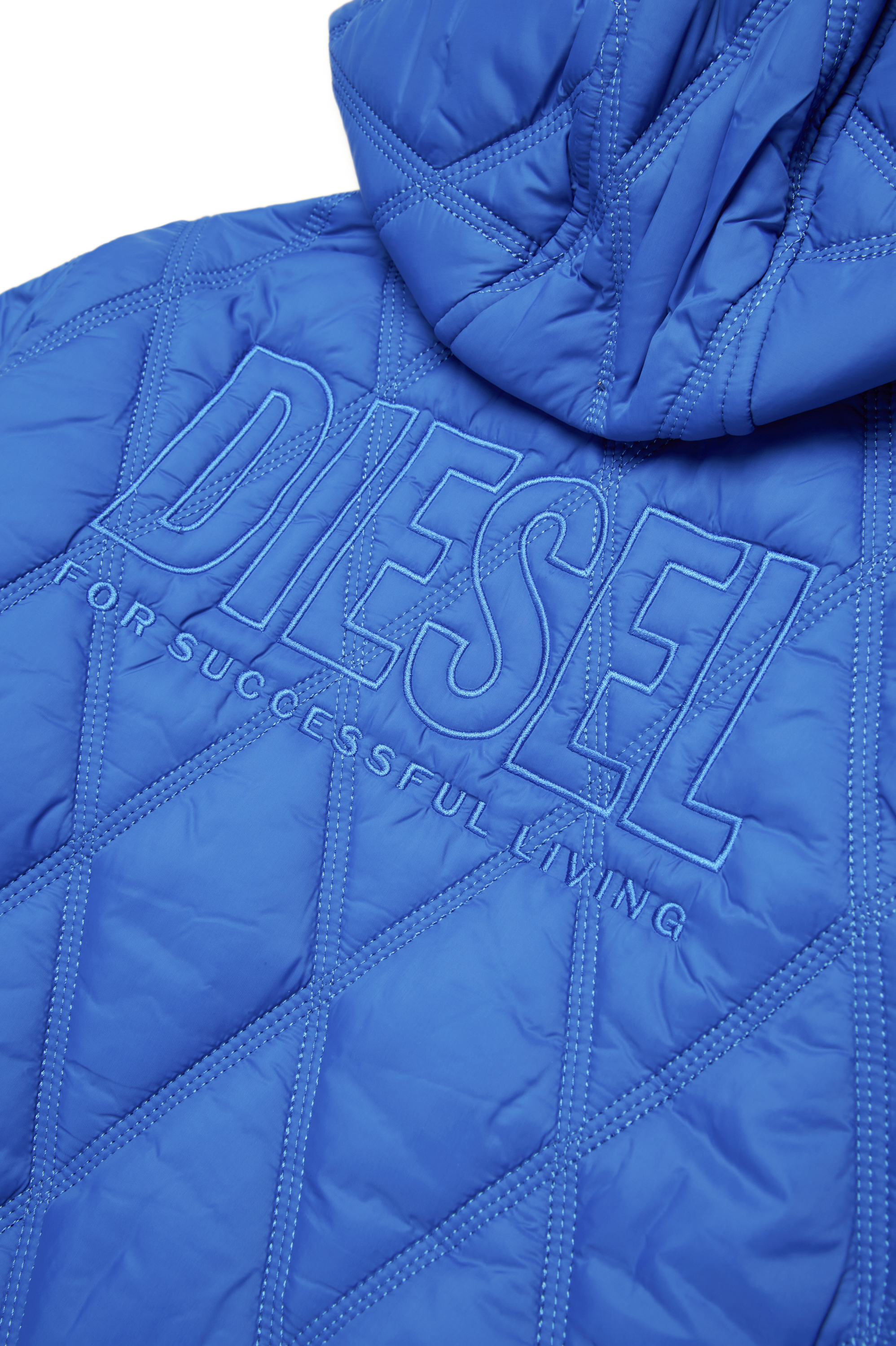 Diesel - JFOSSIRLS, Veste à capuche matelassée légère Mixte in Bleu - 4