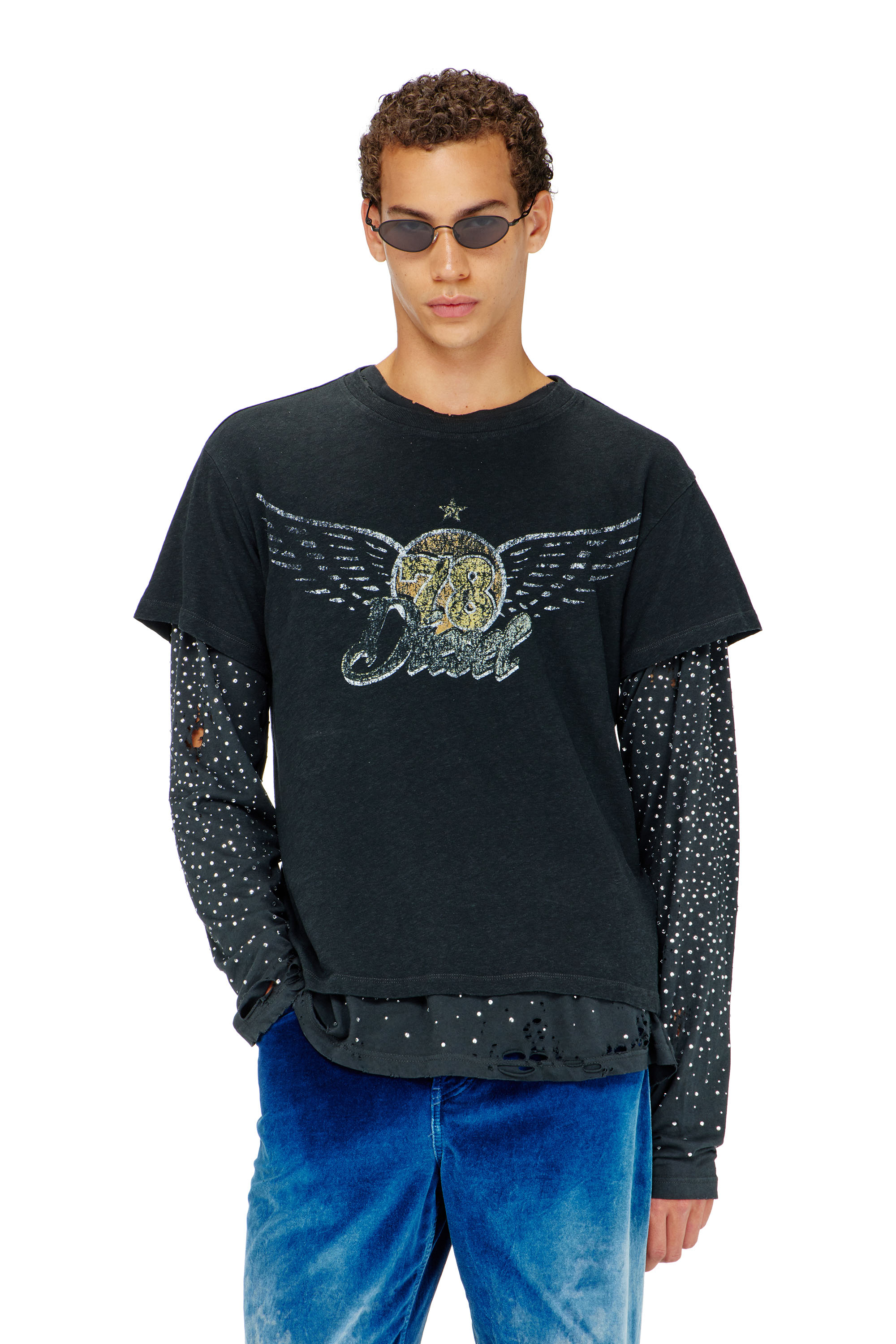 Diesel - T-GERIO-A, Herren T-Shirt aus Baumwolle-Hanf mit Konzertgrafik in null - 3