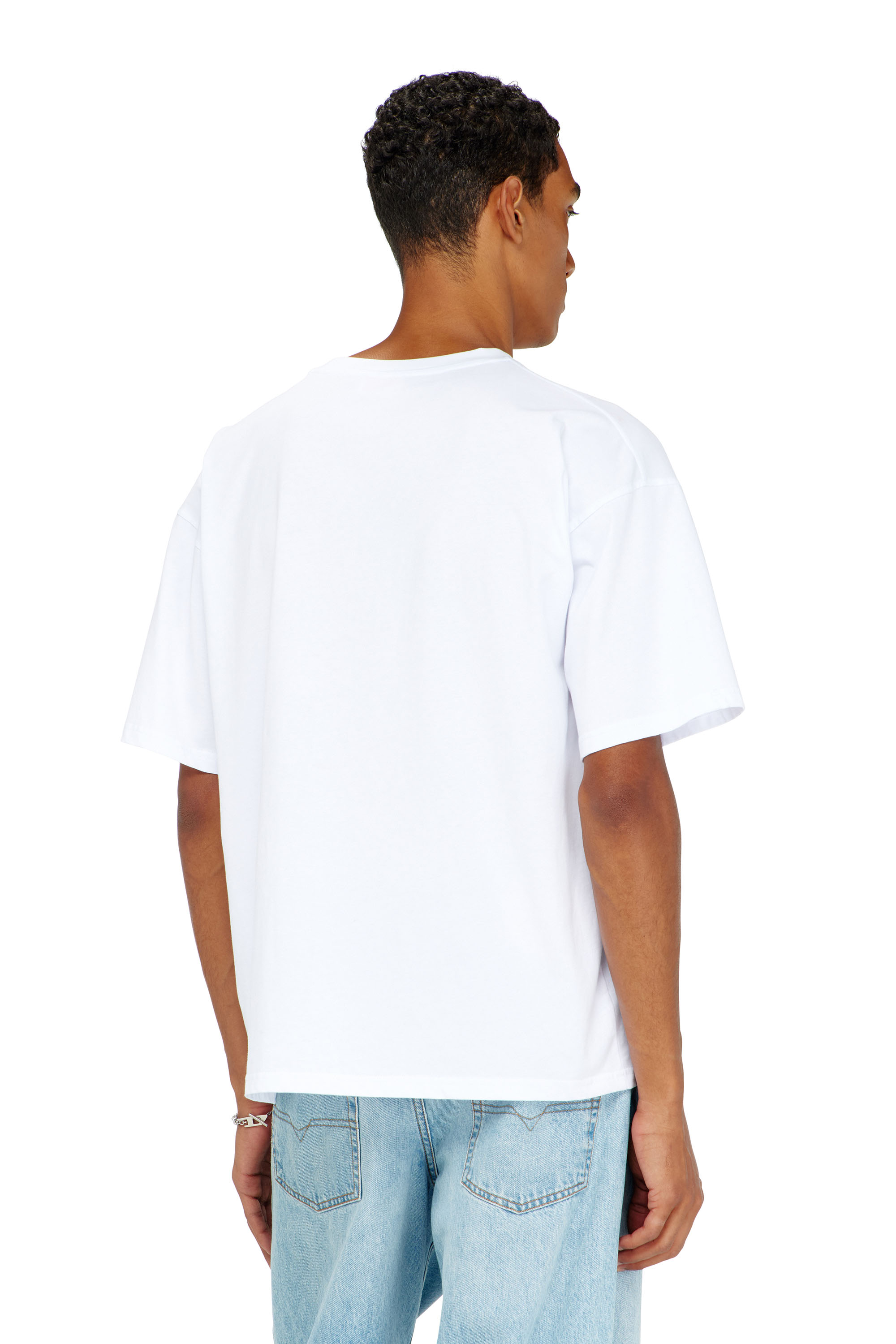 Diesel - T-BOXT-DCO, Herren Locker geschnittenes Baumwoll-T-Shirt mit Oval D Stickerei in Wei&szlig; - 4
