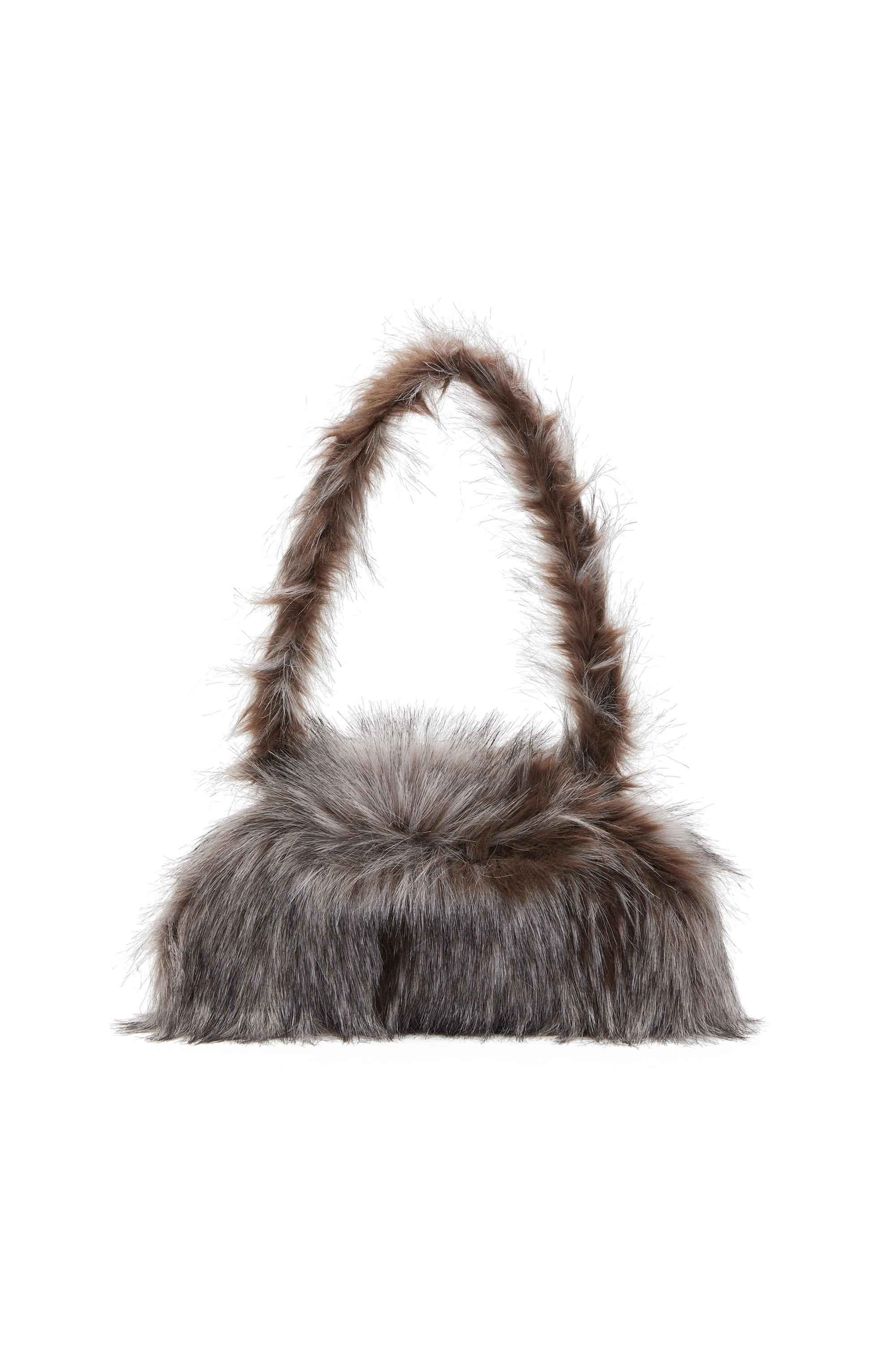 Diesel - PLAY CROSSBODY, Damen Flauschige Schultertasche in Grau - 3