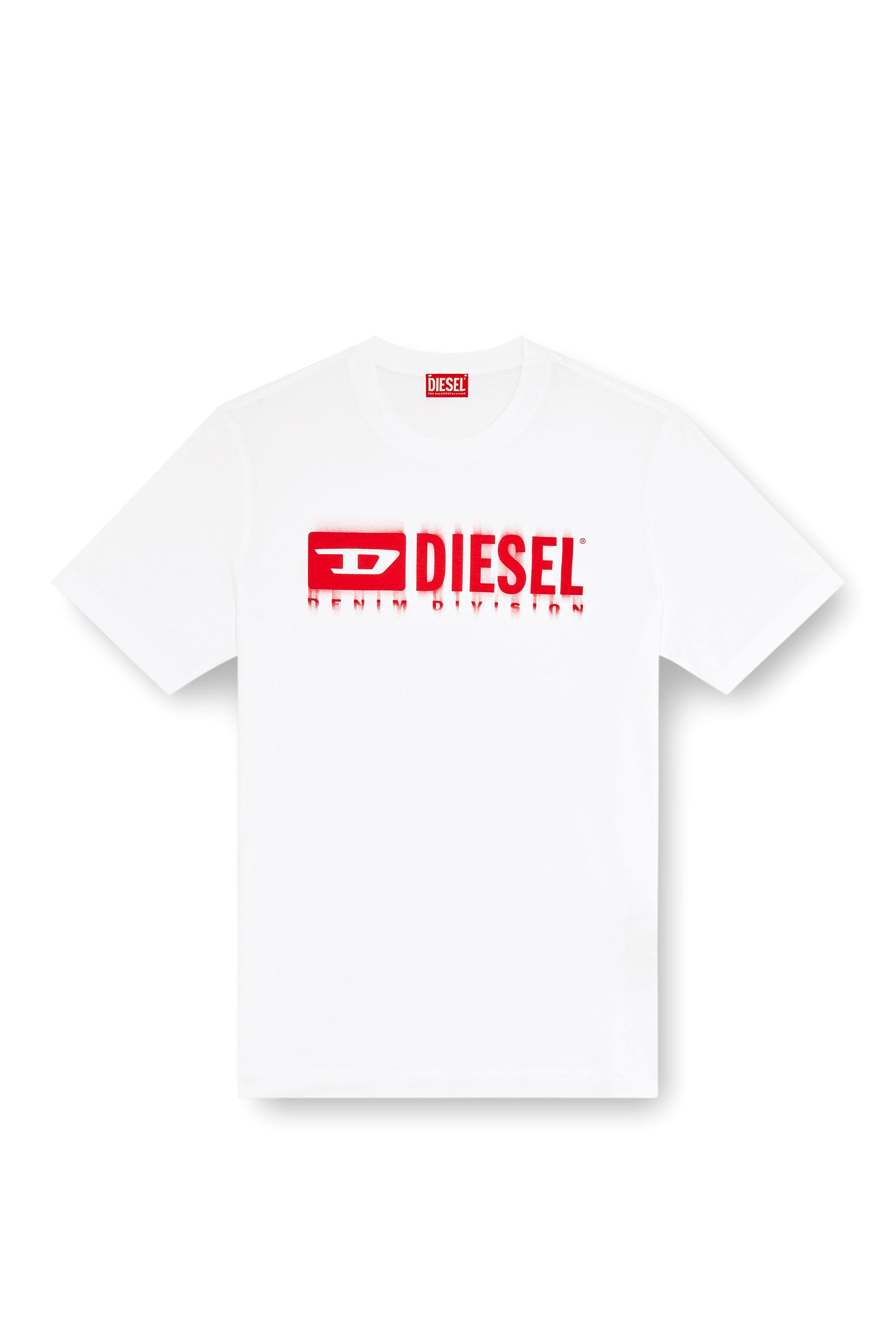 Diesel - T-ADJUST-Q7, Herren T-Shirt mit verschwommenem Diesel-Logo in Weiss - Image 3