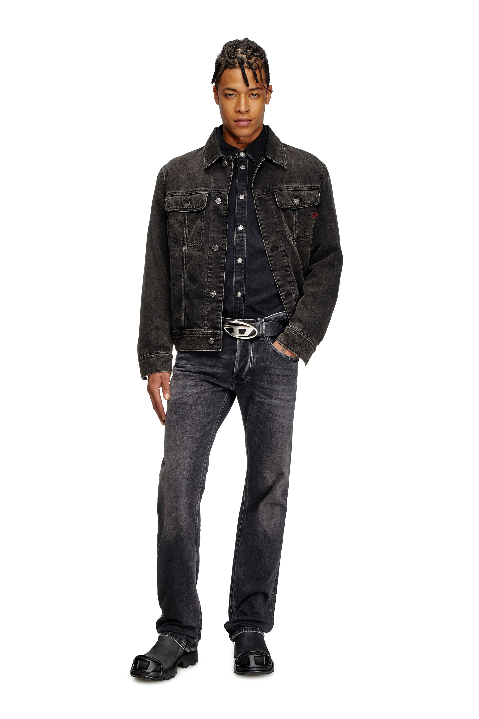 Diesel - Regular Jeans 1985 Larkee 09K51 Uomo, Nero/Grigio scuro - Image 2