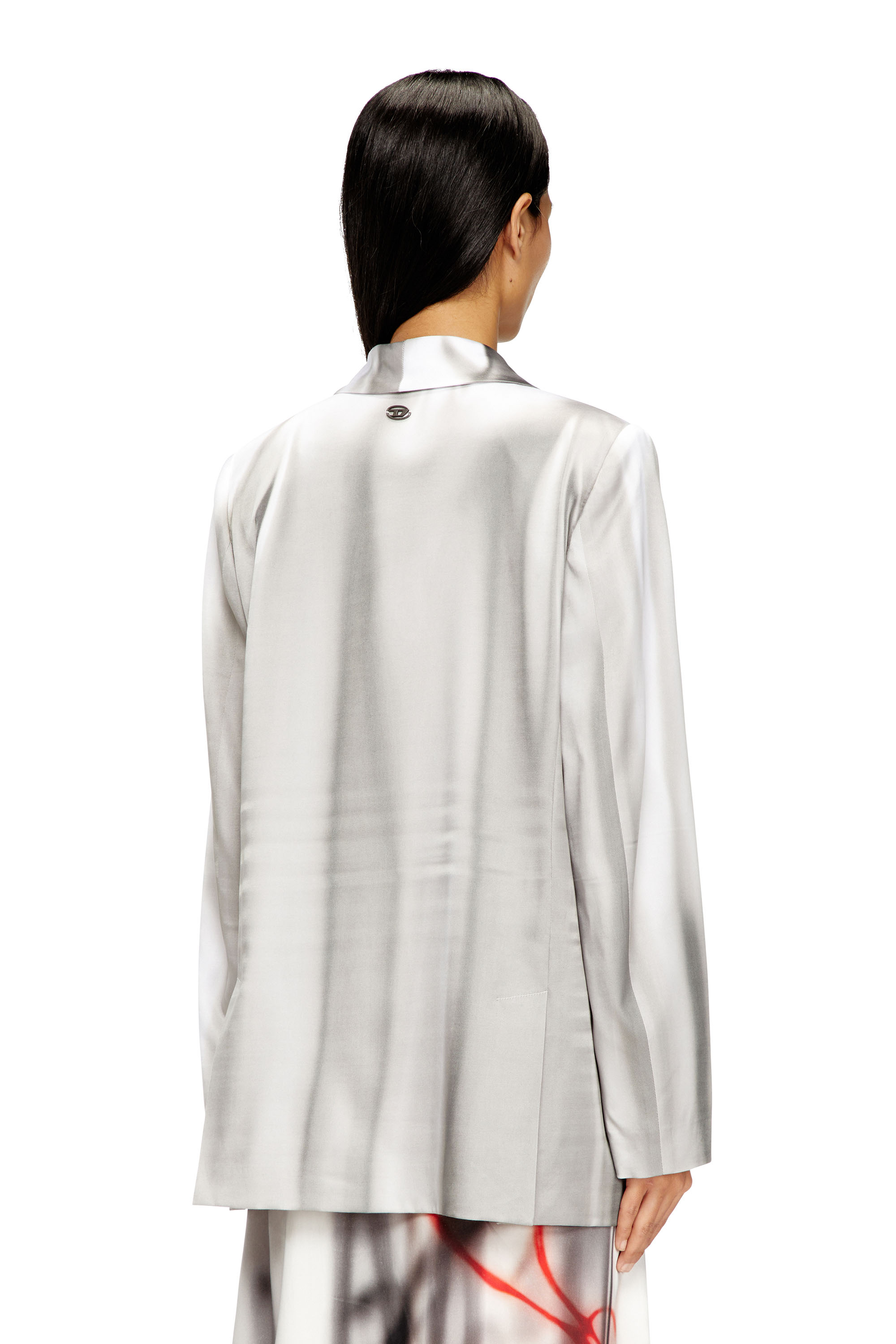 Diesel - G-AVINA, Blazer in raso con drappeggio trompe l'oeil Donna in Multicolor - 4