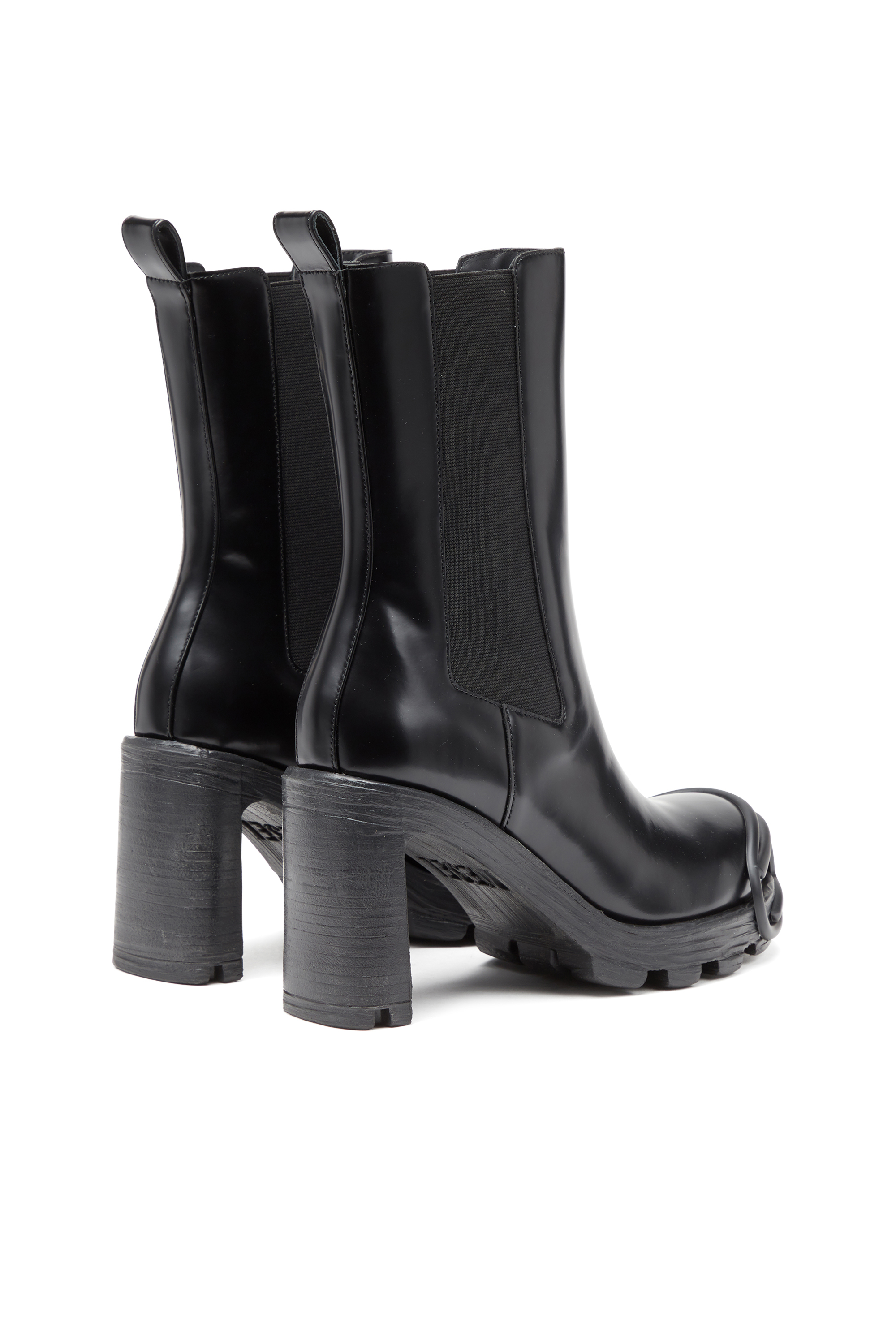 Diesel - D-HAMMER CH D W, D-Hammer-Bottines à talons avec plaque Oval D Femme in Noir - 3