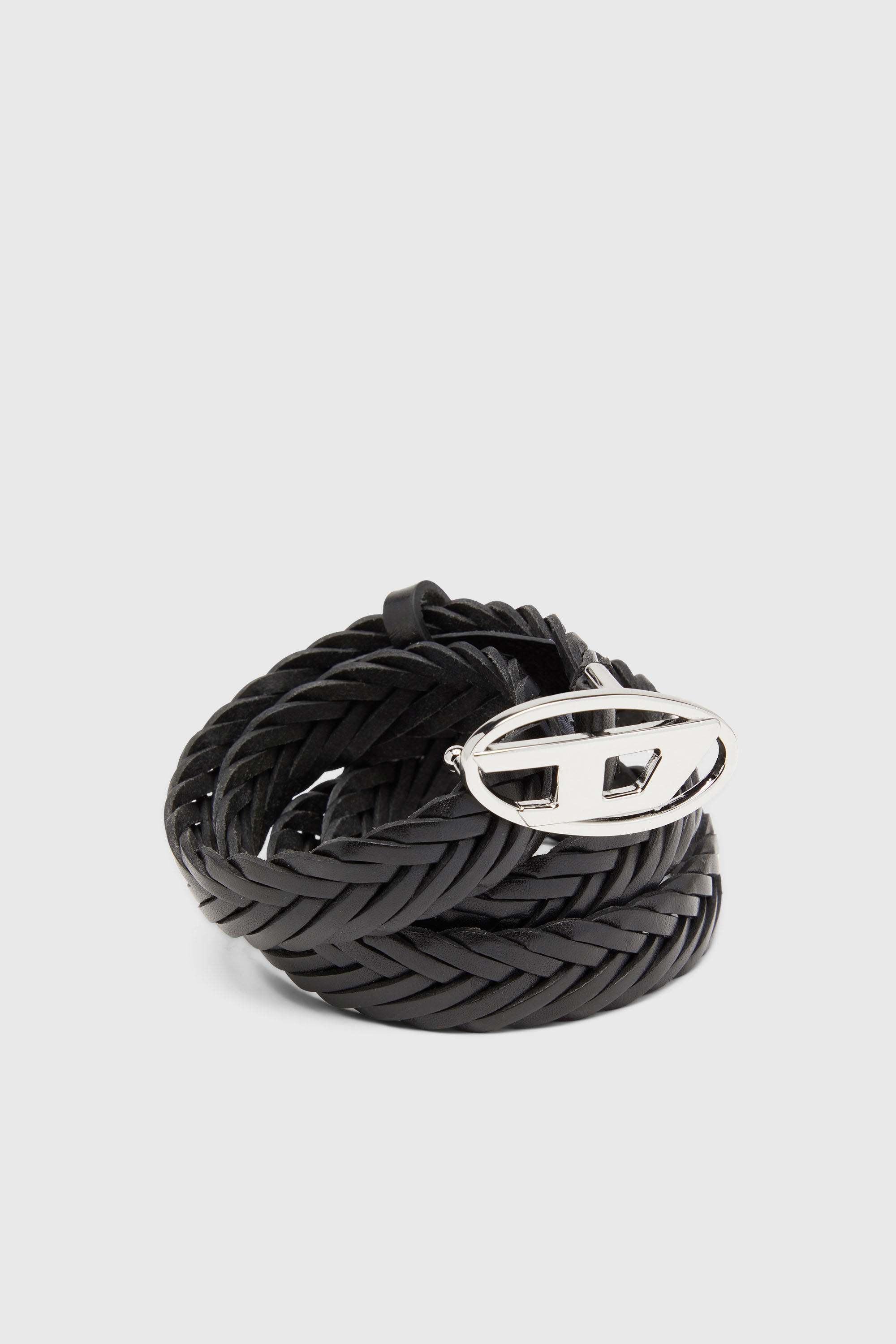 Diesel - B-1DR 20, Ceinture 1.9 cm en cuir tress&eacute; Femme in Noir - 3